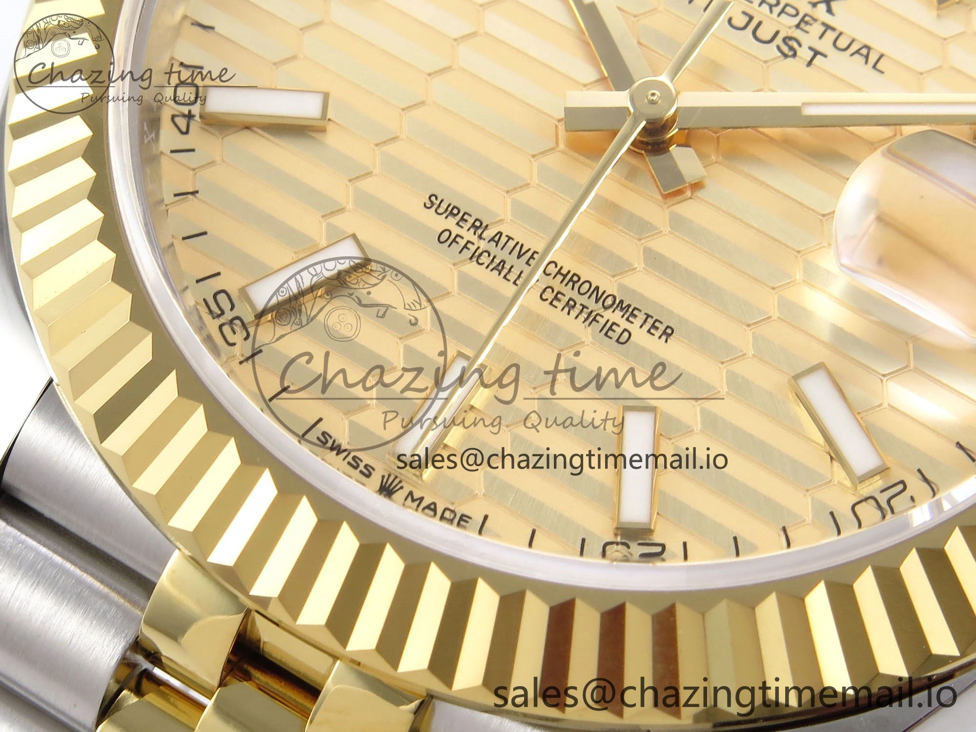 Resilient DateJust 41 126333 EWEF Best Edition YG Texuted Dial on SS YG Jubilee Bracelet A 992