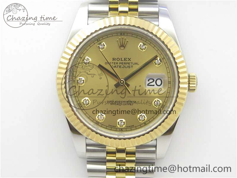 WellDesigned DateJust 41 126333 SS YG ARF 1:1 Best Edition 904L Steel YG Diamonds Dial on Jubilee Bracelet A 3221