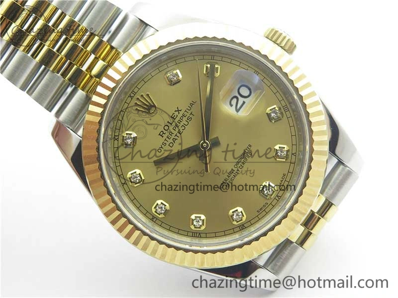 WellDesigned DateJust 41 126333 SS YG ARF 1:1 Best Edition 904L Steel YG Diamonds Dial on Jubilee Bracelet A 3221