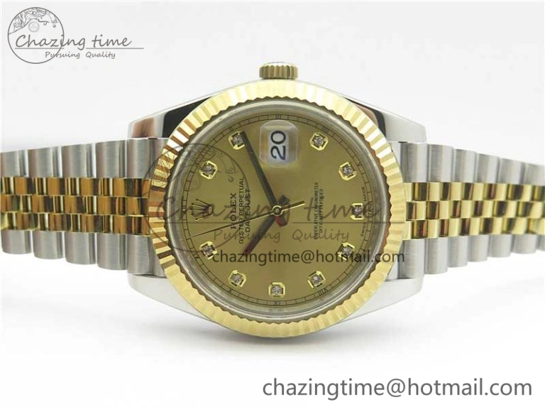 WellDesigned DateJust 41 126333 SS YG ARF 1:1 Best Edition 904L Steel YG Diamonds Dial on Jubilee Bracelet A 3221