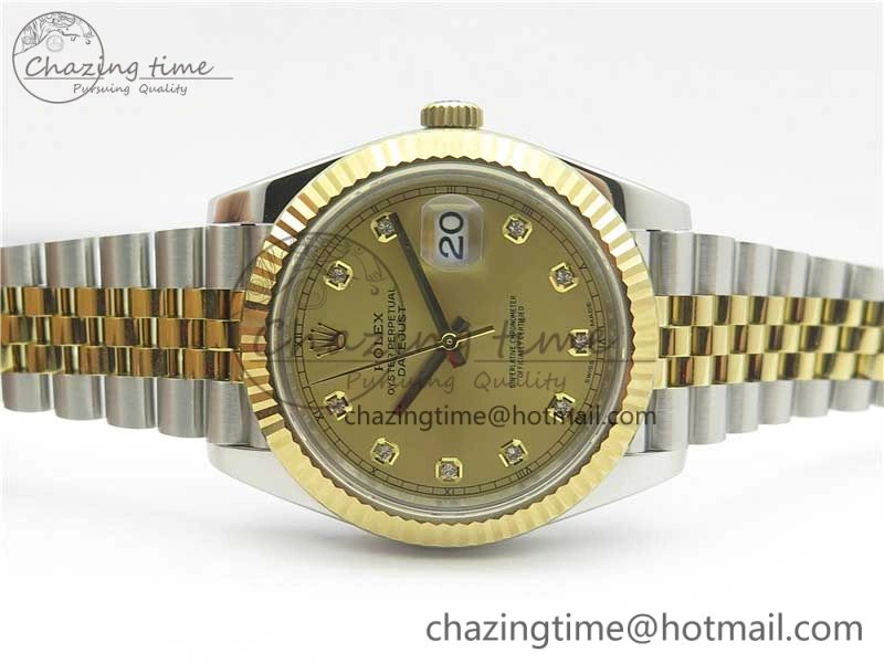 WellDesigned DateJust 41 126333 SS YG ARF 1:1 Best Edition 904L Steel YG Diamonds Dial on Jubilee Bracelet A 3221