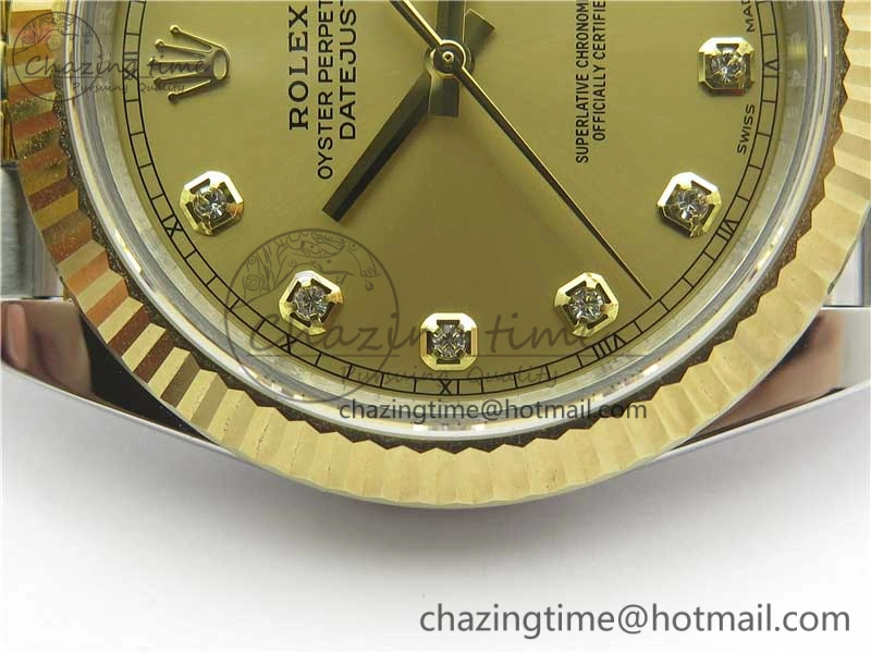WellDesigned DateJust 41 126333 SS YG ARF 1:1 Best Edition 904L Steel YG Diamonds Dial on Jubilee Bracelet A 3221