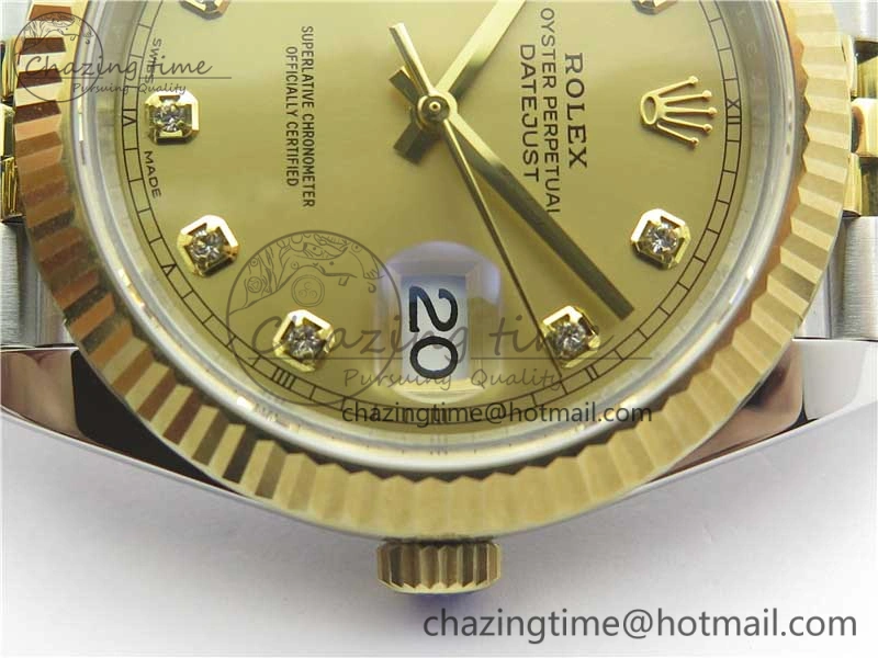 WellDesigned DateJust 41 126333 SS YG ARF 1:1 Best Edition 904L Steel YG Diamonds Dial on Jubilee Bracelet A 3221