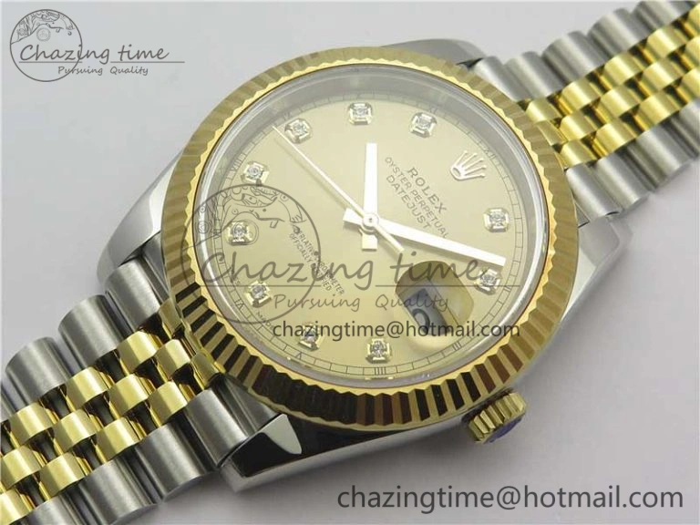 WellDesigned DateJust 41 126333 SS YG ARF 1:1 Best Edition 904L Steel YG Diamonds Dial on Jubilee Bracelet A 3221