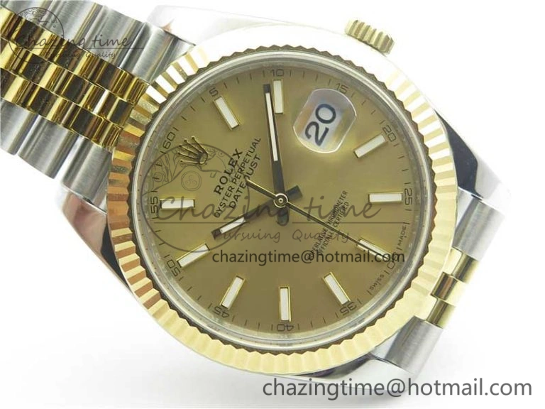 DateJust 41 126333 SS YG ARF 1:1 Best Edition 904L Steel YG Lumed Dial on Jubilee Bracelet A Lightweight 3223