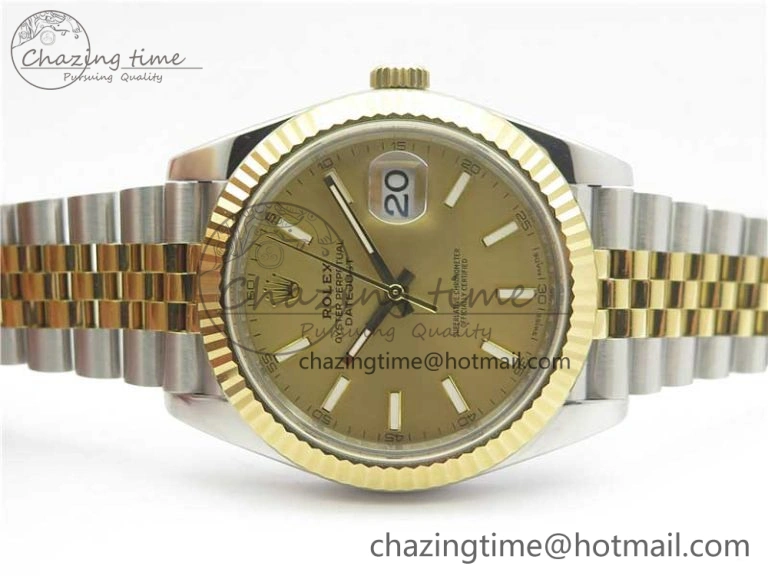 DateJust 41 126333 SS YG ARF 1:1 Best Edition 904L Steel YG Lumed Dial on Jubilee Bracelet A Lightweight 3223