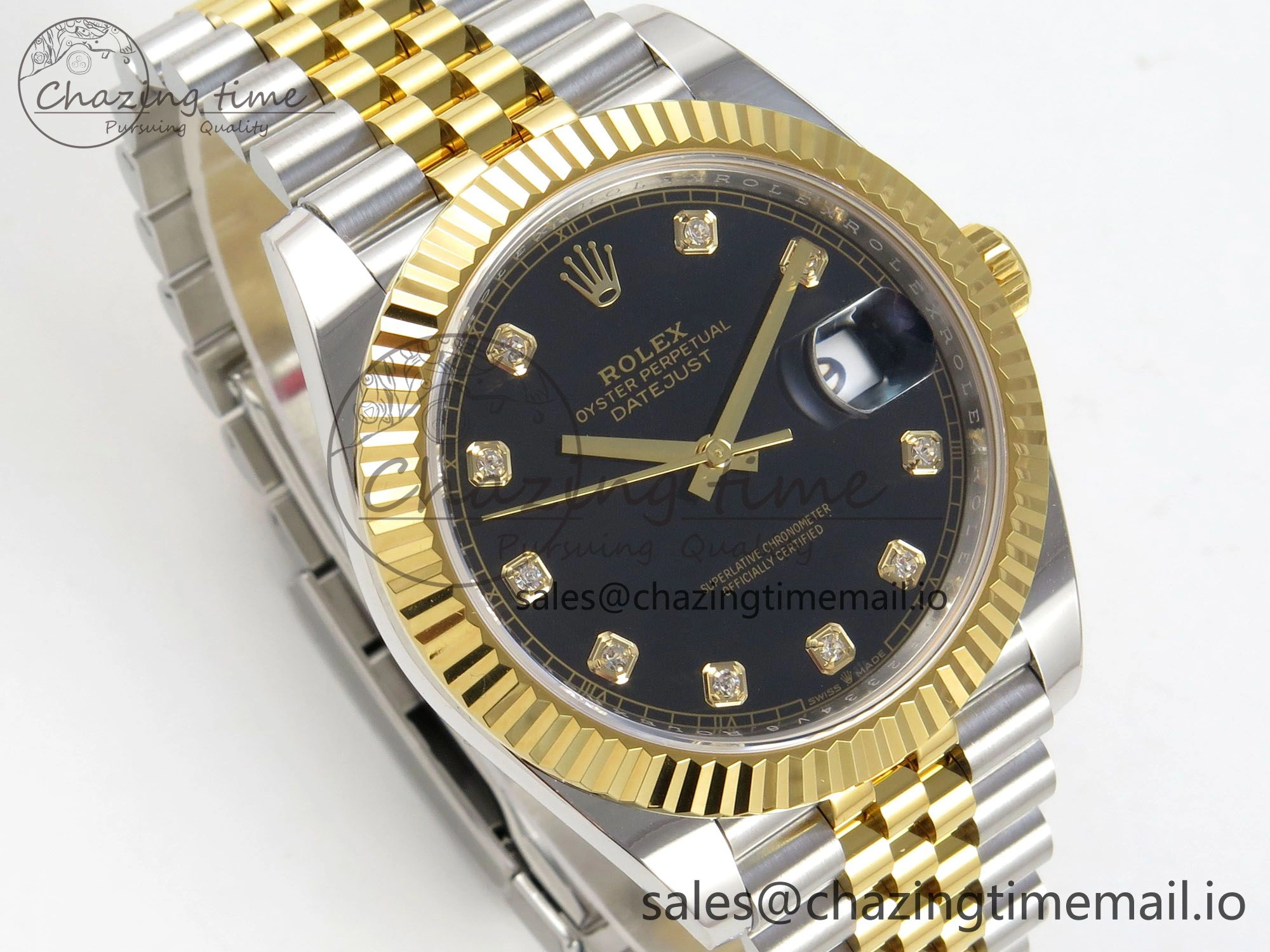 Durable DateJust 41 126333 SS YG ARF 1:1 Best Edition Black Diamonds Dial on Jubilee Bracelet SH3235 (Weighted) 210