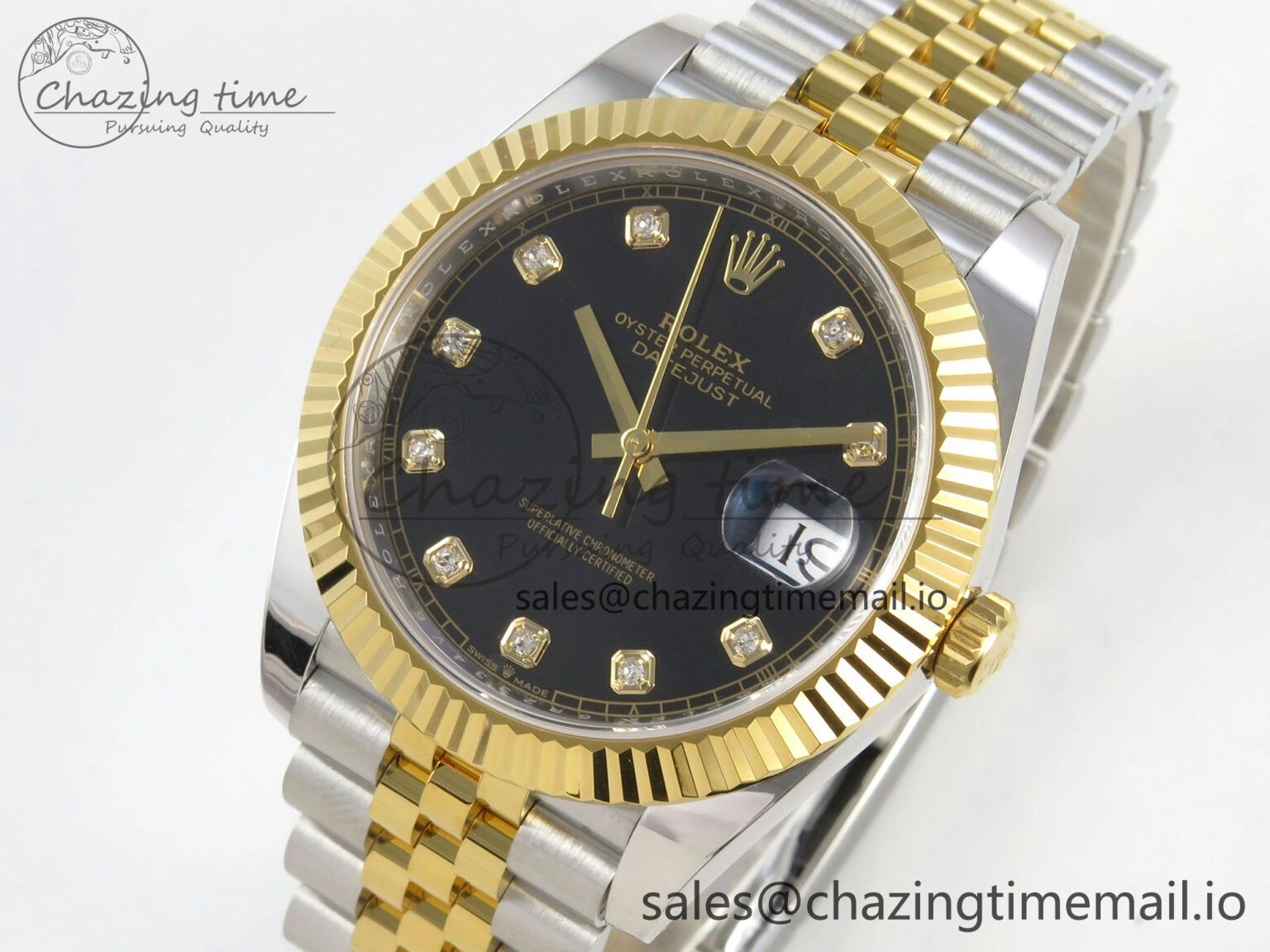 Durable DateJust 41 126333 SS YG ARF 1:1 Best Edition Black Diamonds Dial on Jubilee Bracelet SH3235 (Weighted) 210