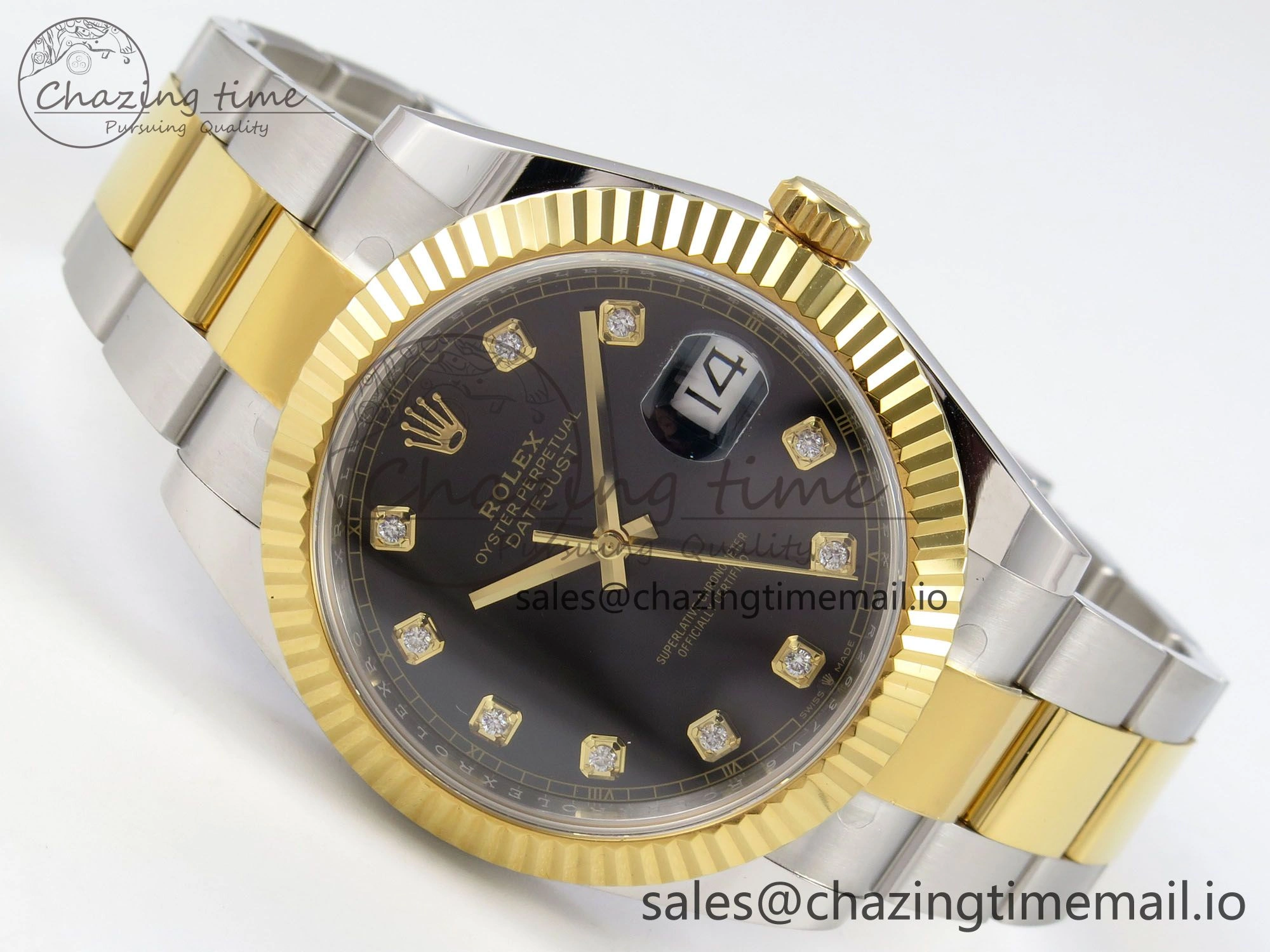 Timeless DateJust 41 126333 SS YG ARF 1:1 Best Edition Black Diamonds Dial on Oyster Bracelet SH3235 (Weighted) 231