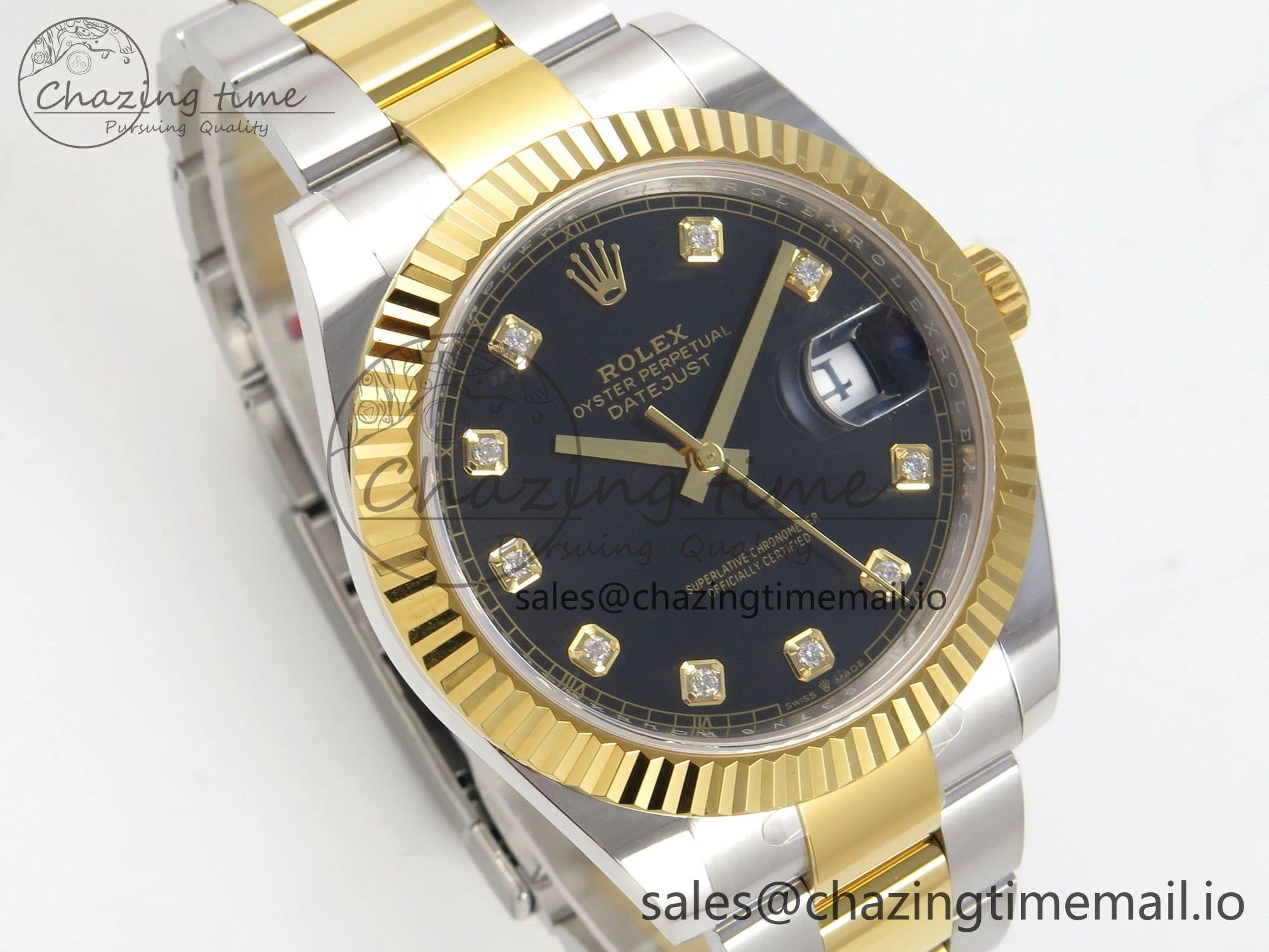 Timeless DateJust 41 126333 SS YG ARF 1:1 Best Edition Black Diamonds Dial on Oyster Bracelet SH3235 (Weighted) 231