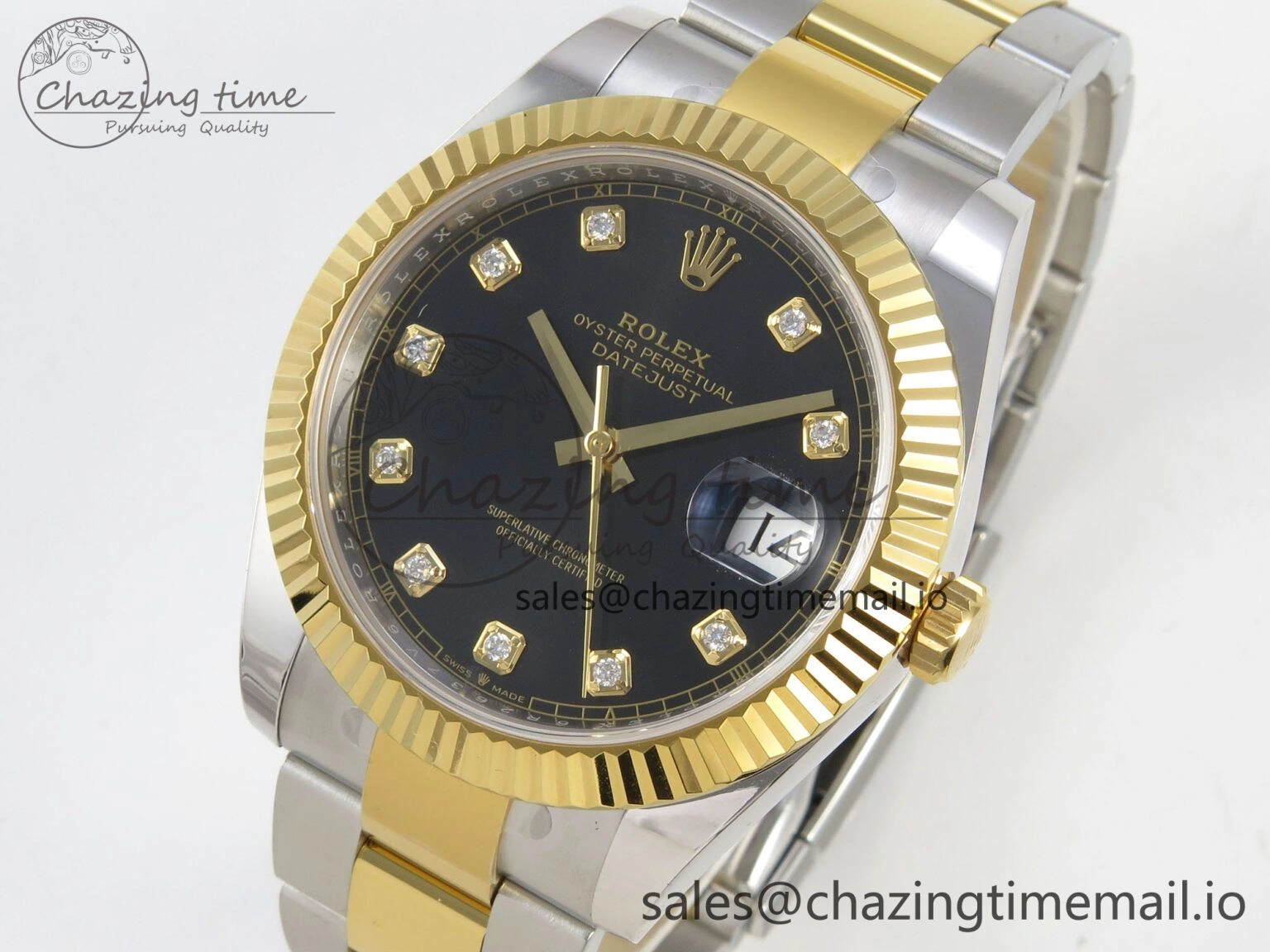 Timeless DateJust 41 126333 SS YG ARF 1:1 Best Edition Black Diamonds Dial on Oyster Bracelet SH3235 (Weighted) 231
