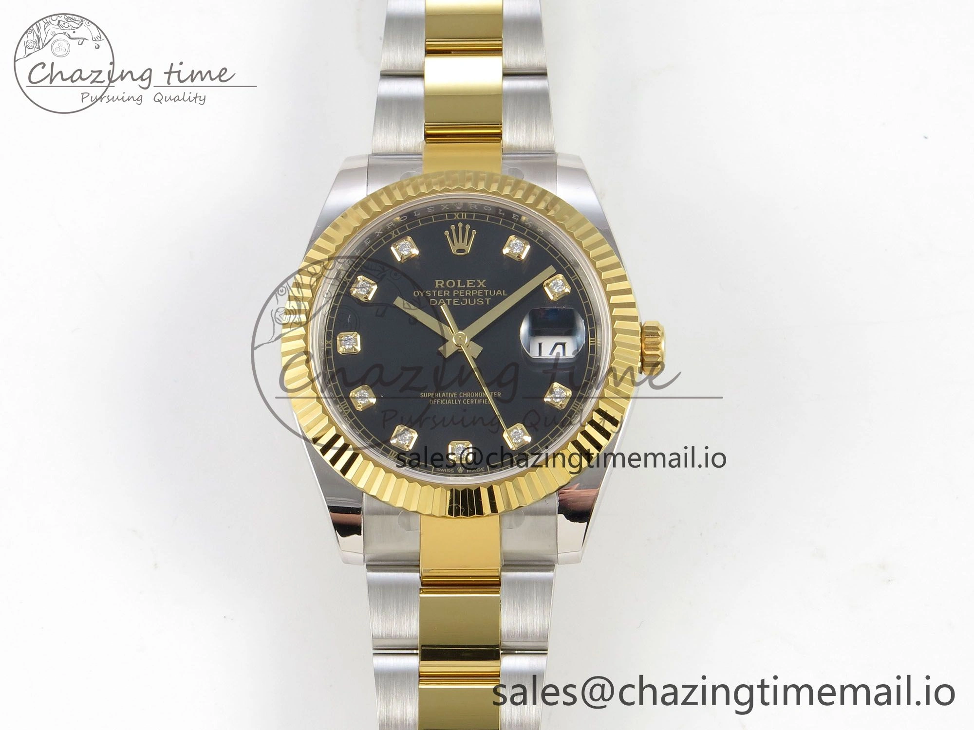 Timeless DateJust 41 126333 SS YG ARF 1:1 Best Edition Black Diamonds Dial on Oyster Bracelet SH3235 (Weighted) 231