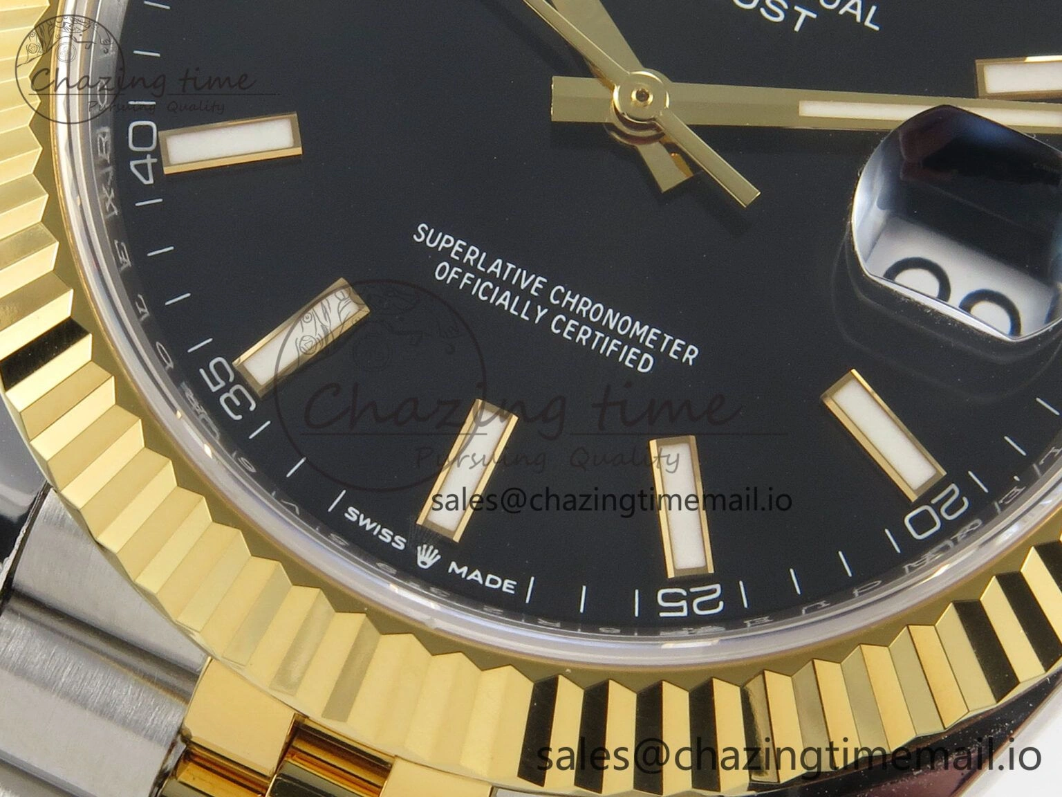 TopPick DateJust 41 126333 SS YG ARF 1:1 Best Edition Black Stick Dial on Jubilee Bracelet SH3235 (Weighted) 222