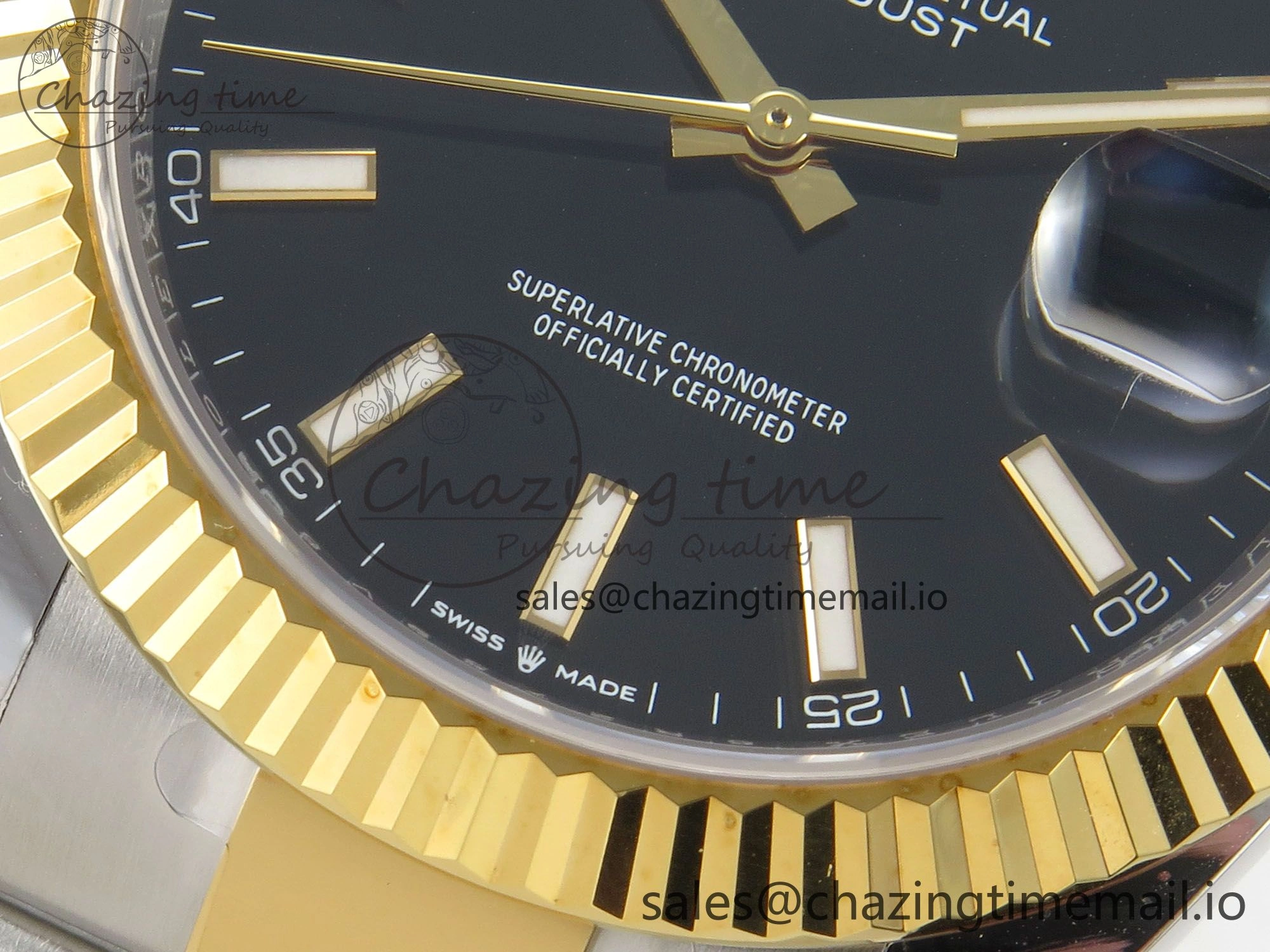 DateJust 41 126333 SS YG ARF 1:1 Best Edition Black Stick Dial on Oyster Bracelet SH3235 (Weighted) Comfortable 212
