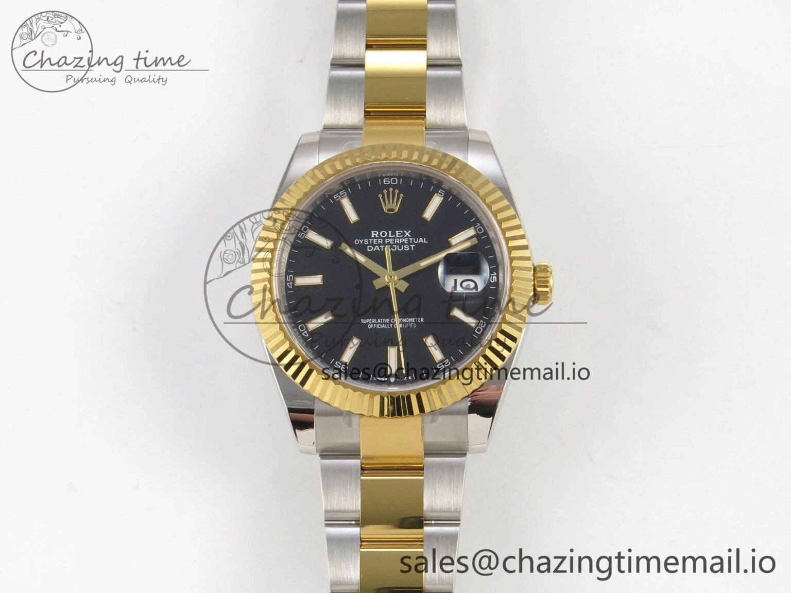 DateJust 41 126333 SS YG ARF 1:1 Best Edition Black Stick Dial on Oyster Bracelet SH3235 (Weighted) Comfortable 212