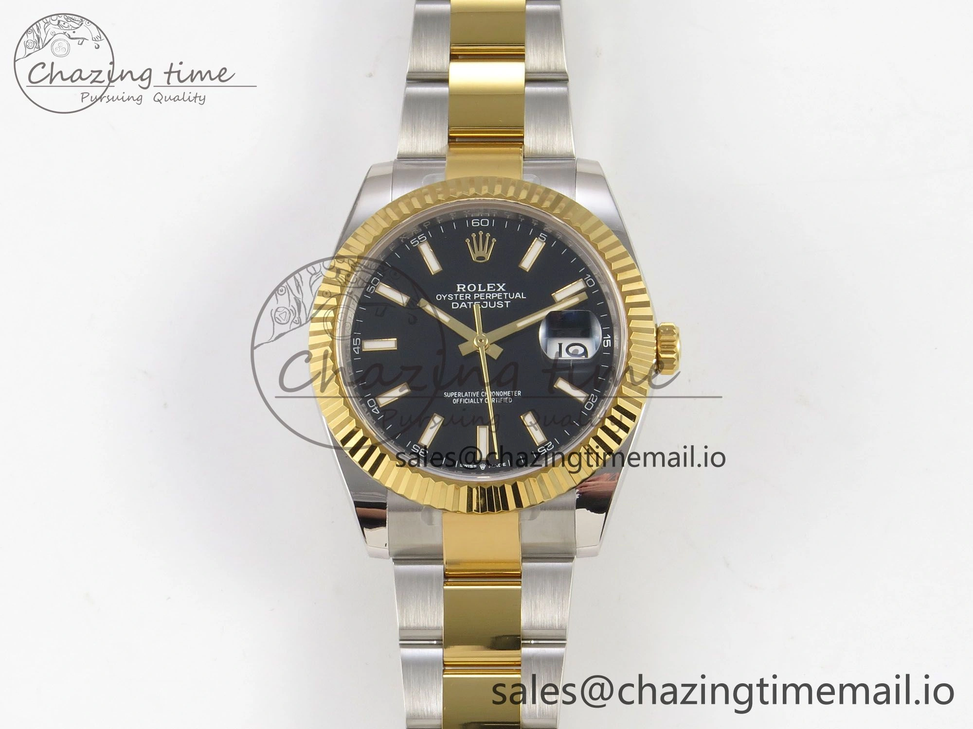 DateJust 41 126333 SS YG ARF 1:1 Best Edition Black Stick Dial on Oyster Bracelet SH3235 (Weighted) Comfortable 212
