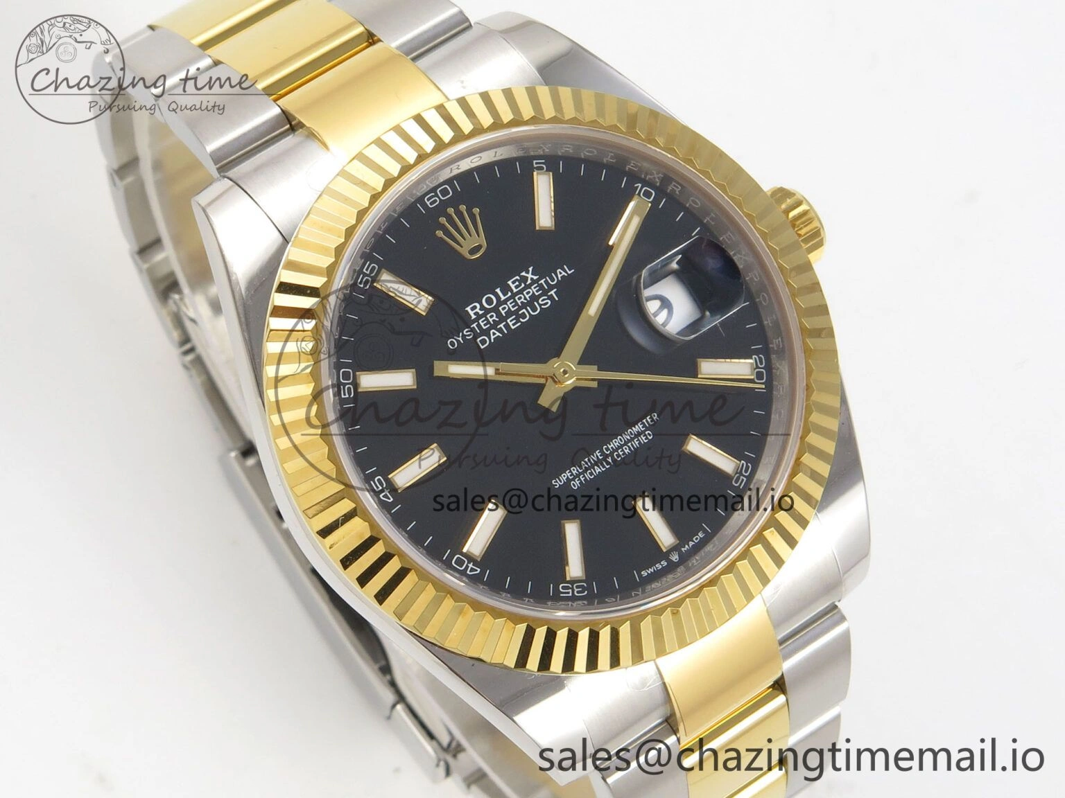 DateJust 41 126333 SS YG ARF 1:1 Best Edition Black Stick Dial on Oyster Bracelet SH3235 (Weighted) Comfortable 212
