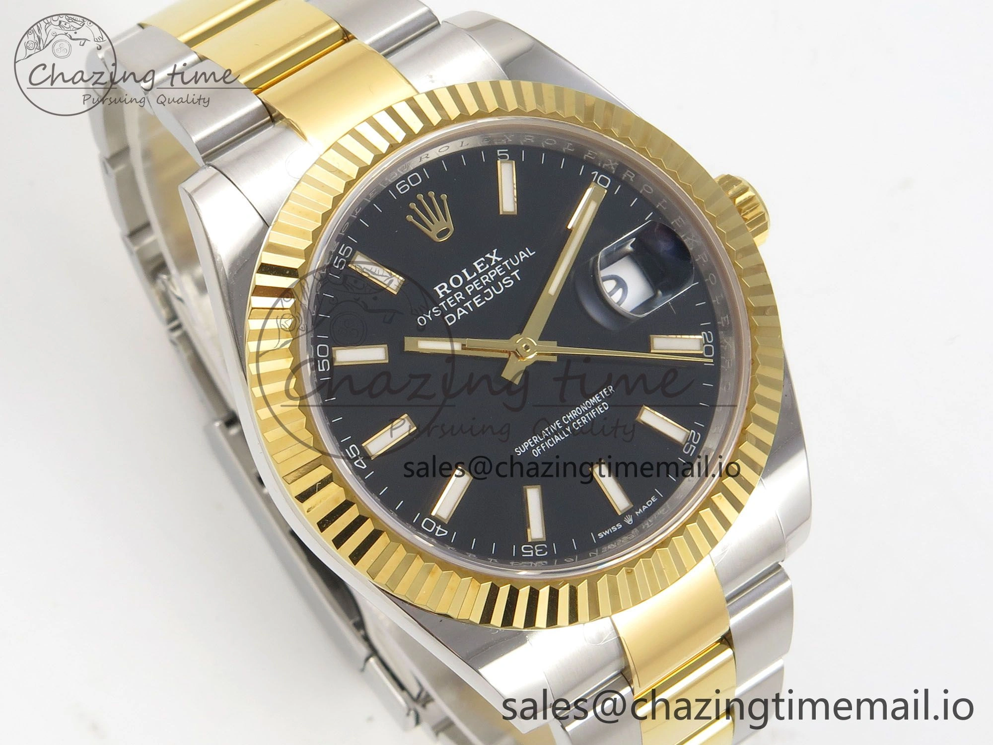 DateJust 41 126333 SS YG ARF 1:1 Best Edition Black Stick Dial on Oyster Bracelet SH3235 (Weighted) Comfortable 212