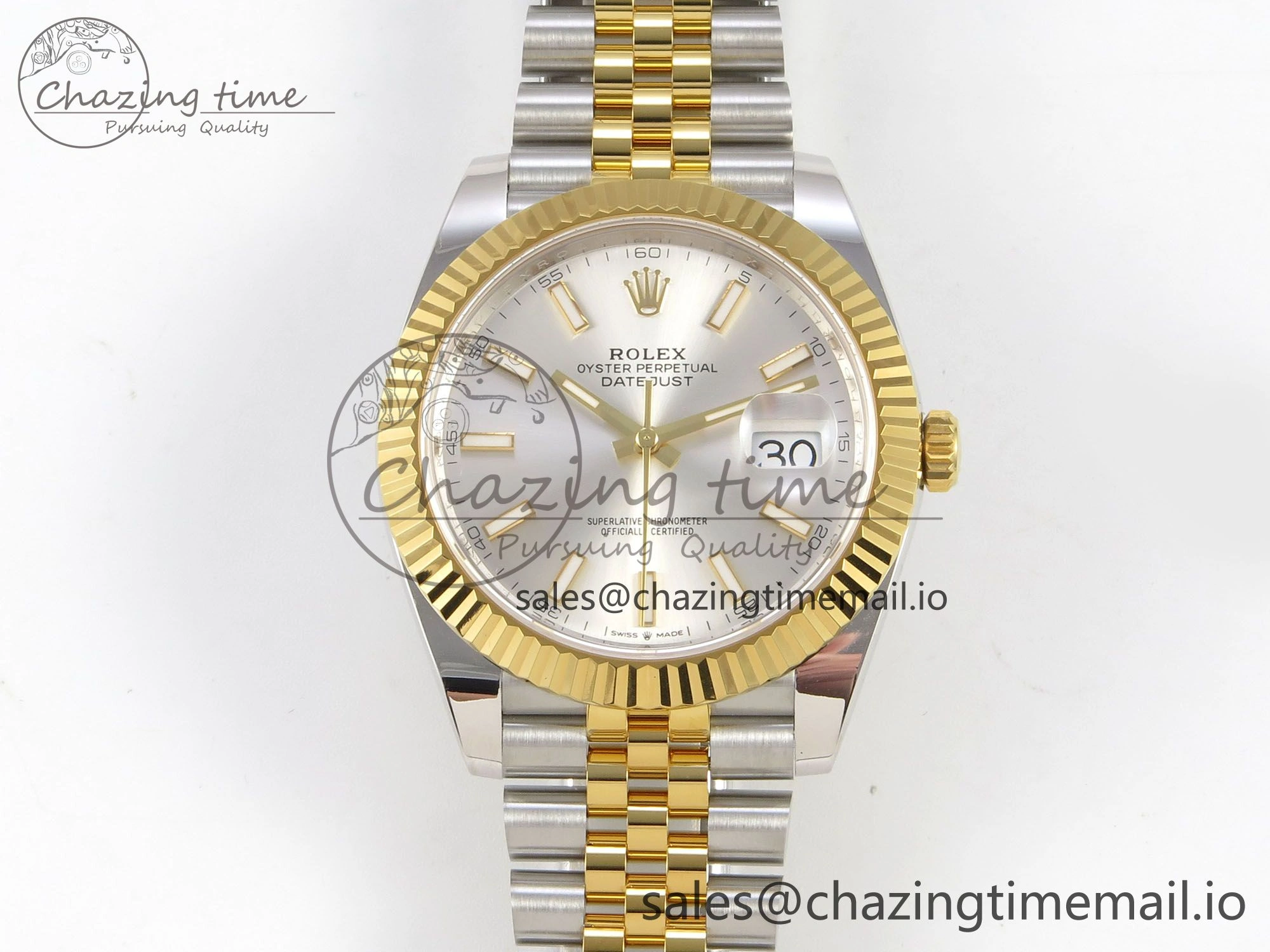 DateJust 41 126333 SS YG ARF 1:1 Best Edition Silver Stick Dial on Jubilee Bracelet SH3235 (Weighted) Seasonal 215