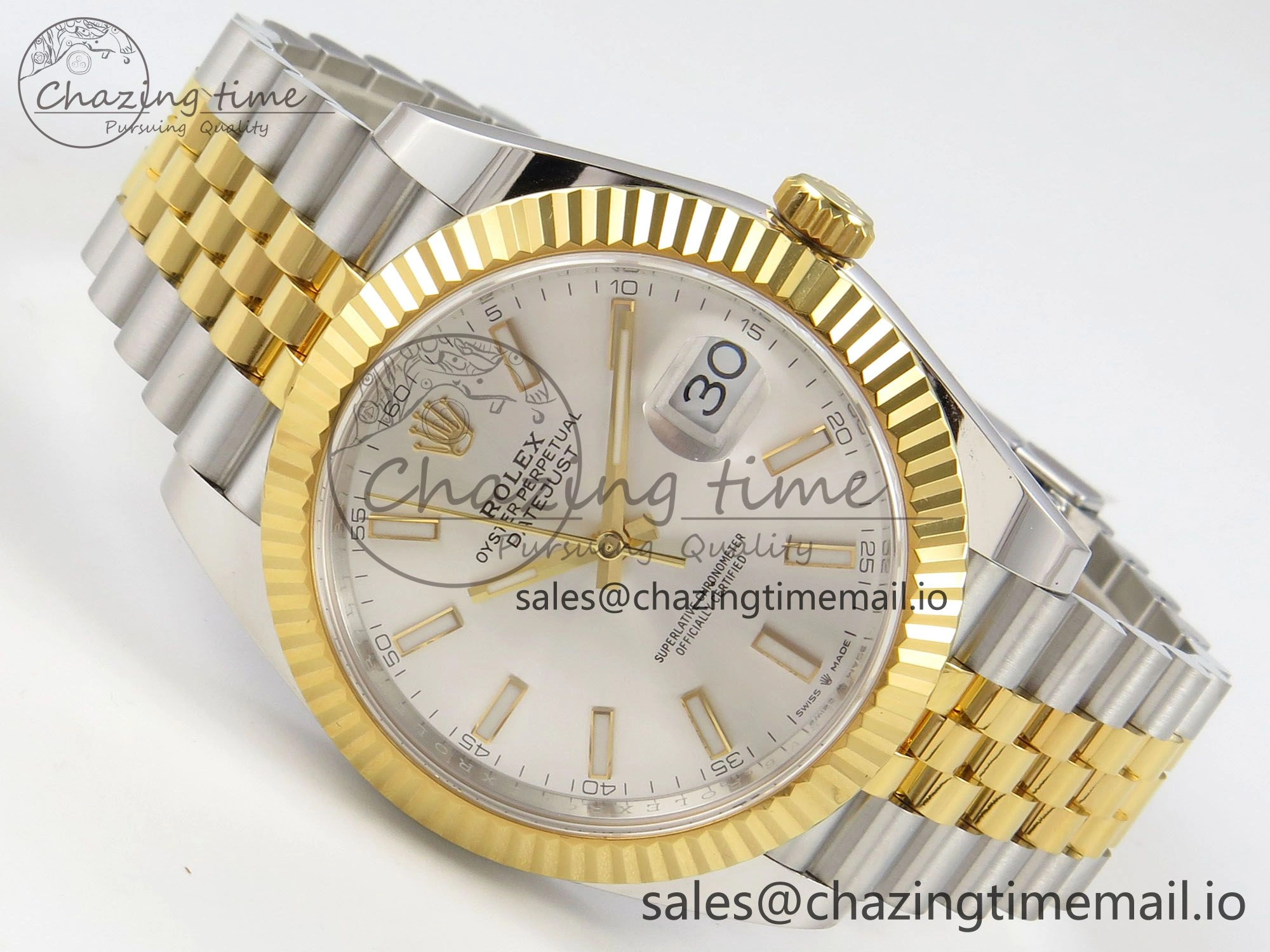 DateJust 41 126333 SS YG ARF 1:1 Best Edition Silver Stick Dial on Jubilee Bracelet SH3235 (Weighted) Seasonal 215