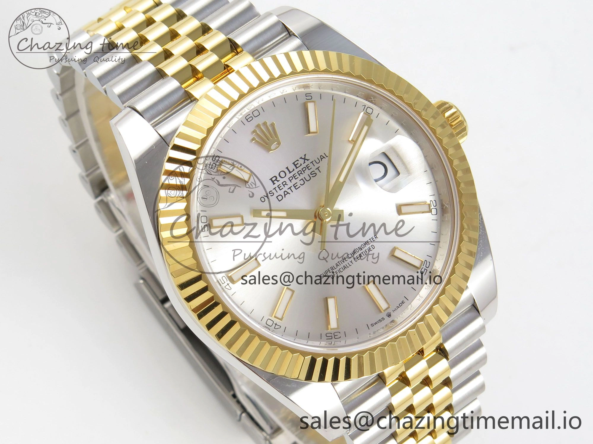 DateJust 41 126333 SS YG ARF 1:1 Best Edition Silver Stick Dial on Jubilee Bracelet SH3235 (Weighted) Seasonal 215