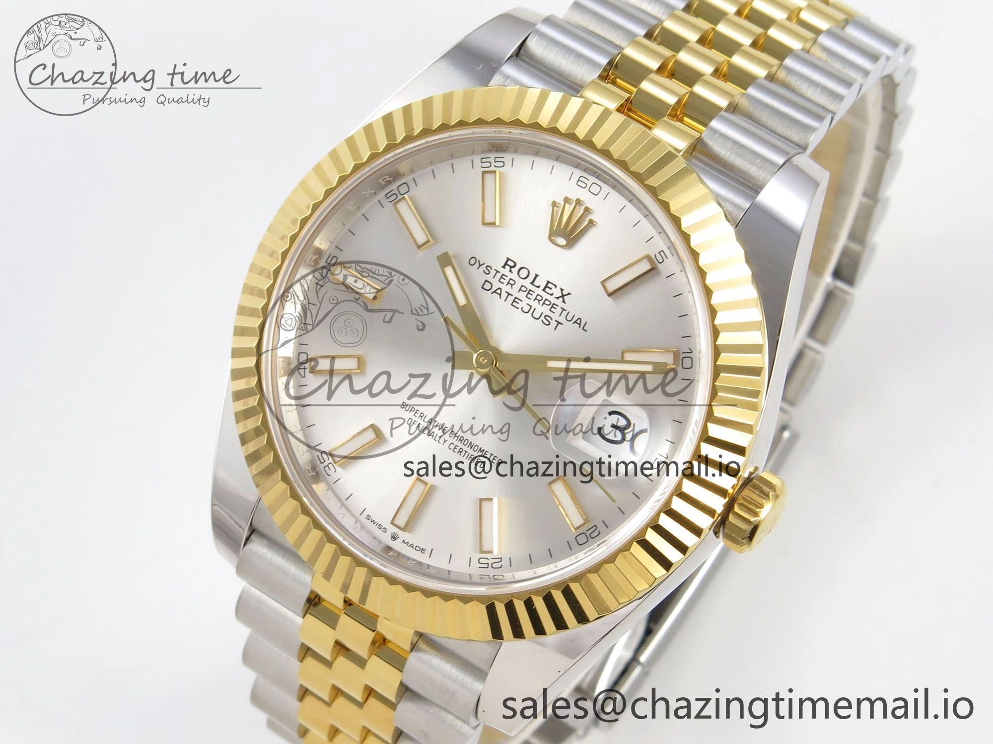 DateJust 41 126333 SS YG ARF 1:1 Best Edition Silver Stick Dial on Jubilee Bracelet SH3235 (Weighted) Seasonal 215