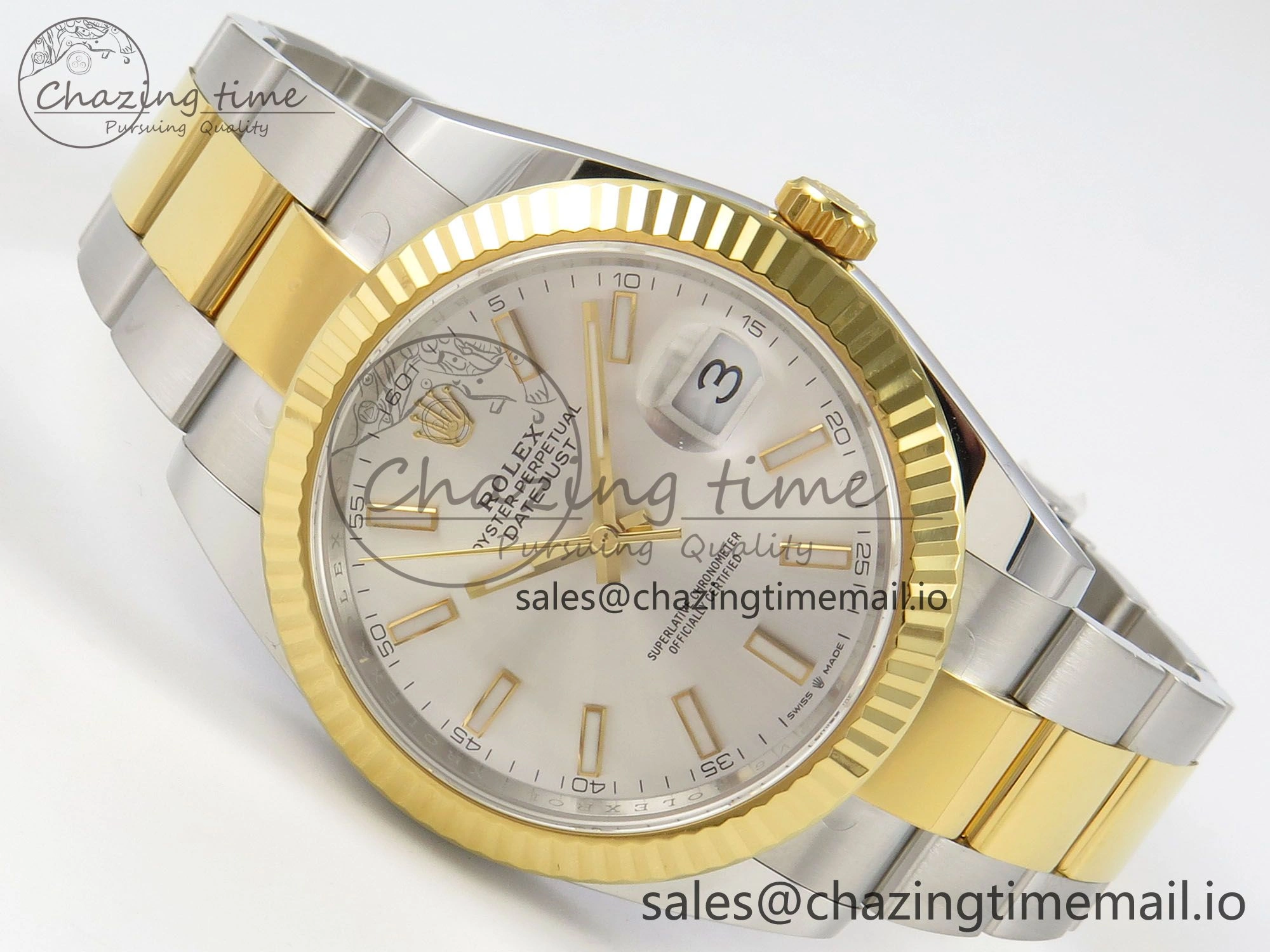 DateJust 41 126333 SS YG ARF 1:1 Best Edition Silver Stick Dial on Oyster Bracelet SH3235 (Weighted) TopPick 207