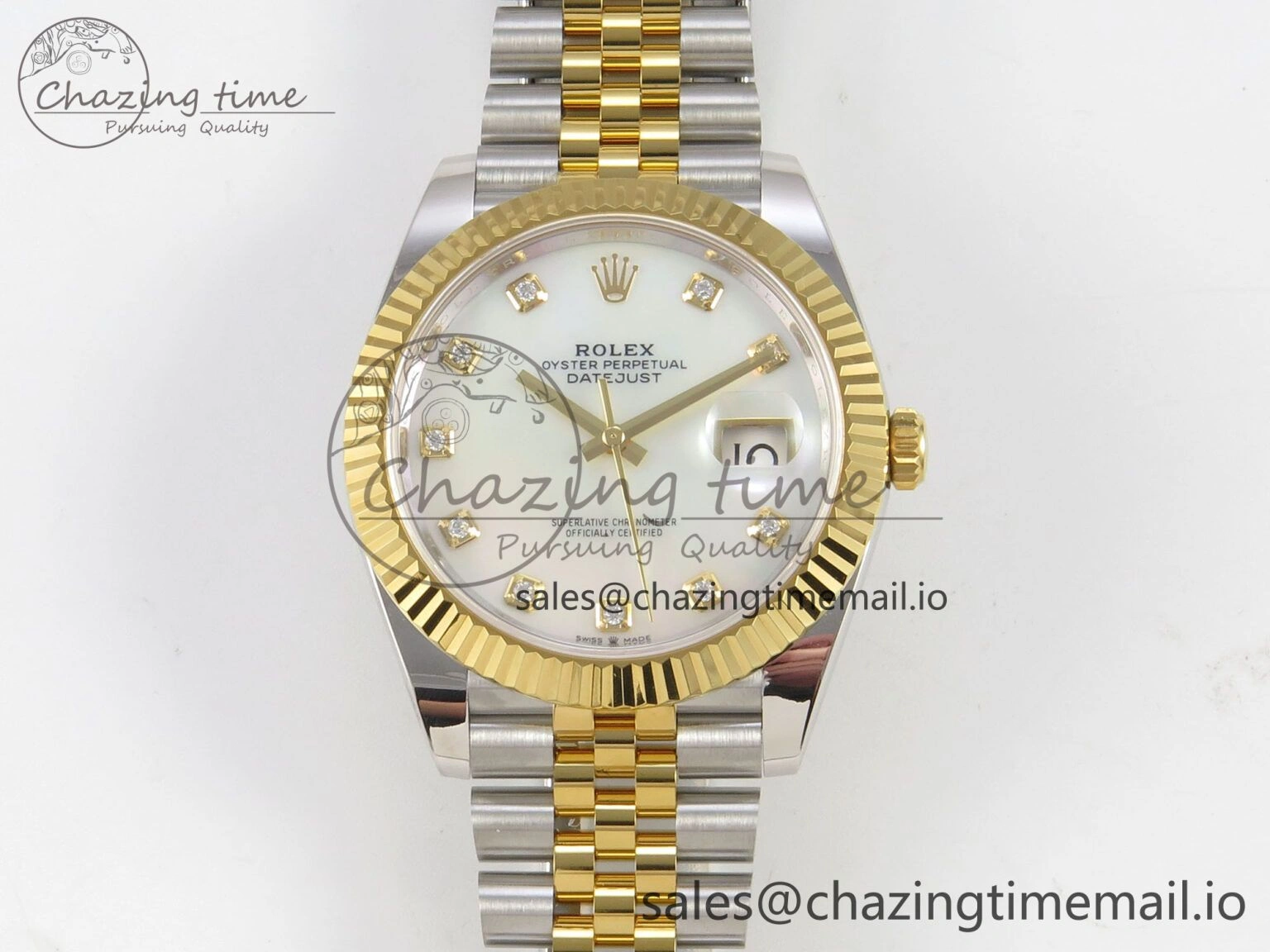 DateJust 41 126333 SS YG ARF 1:1 Best Edition White MOP Diamonds Dial on Jubilee Bracelet SH3235 (Weighted) Premium 218