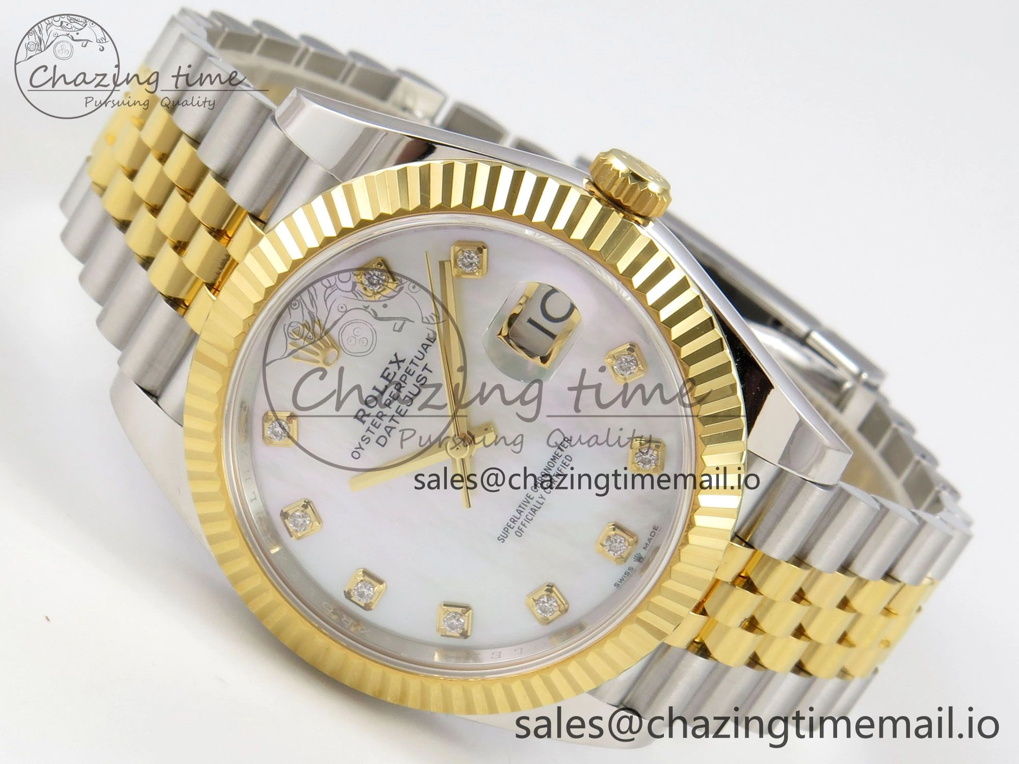 DateJust 41 126333 SS YG ARF 1:1 Best Edition White MOP Diamonds Dial on Jubilee Bracelet SH3235 (Weighted) Premium 218