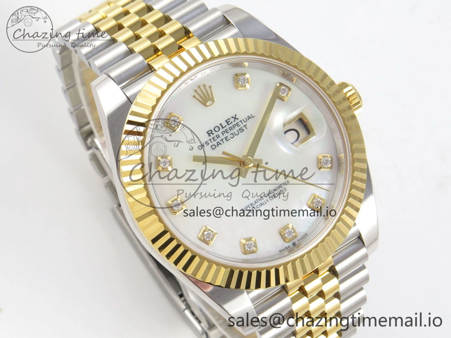 DateJust 41 126333 SS YG ARF 1:1 Best Edition White MOP Diamonds Dial on Jubilee Bracelet SH3235 (Weighted) Premium 218