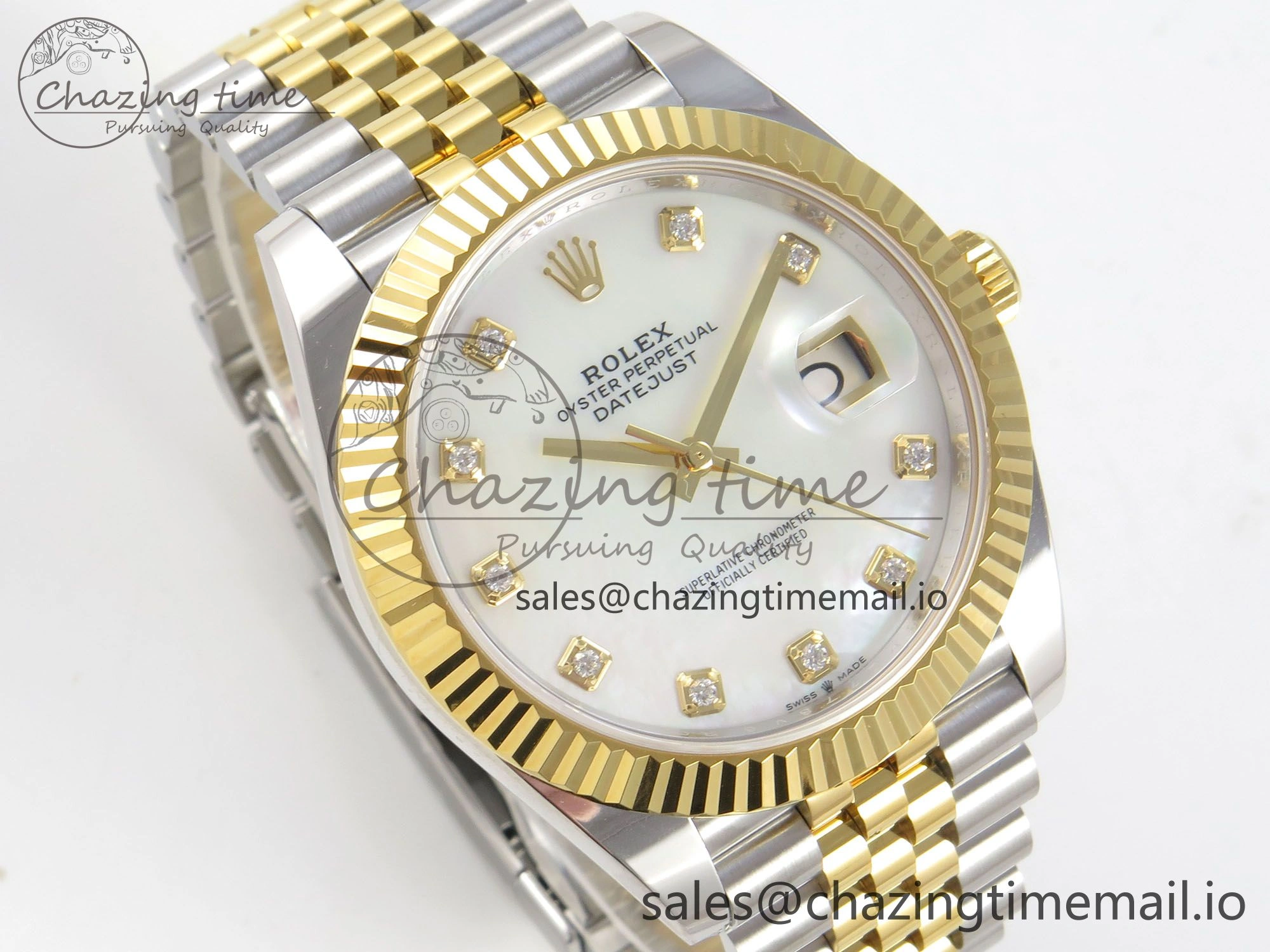 DateJust 41 126333 SS YG ARF 1:1 Best Edition White MOP Diamonds Dial on Jubilee Bracelet SH3235 (Weighted) Premium 218