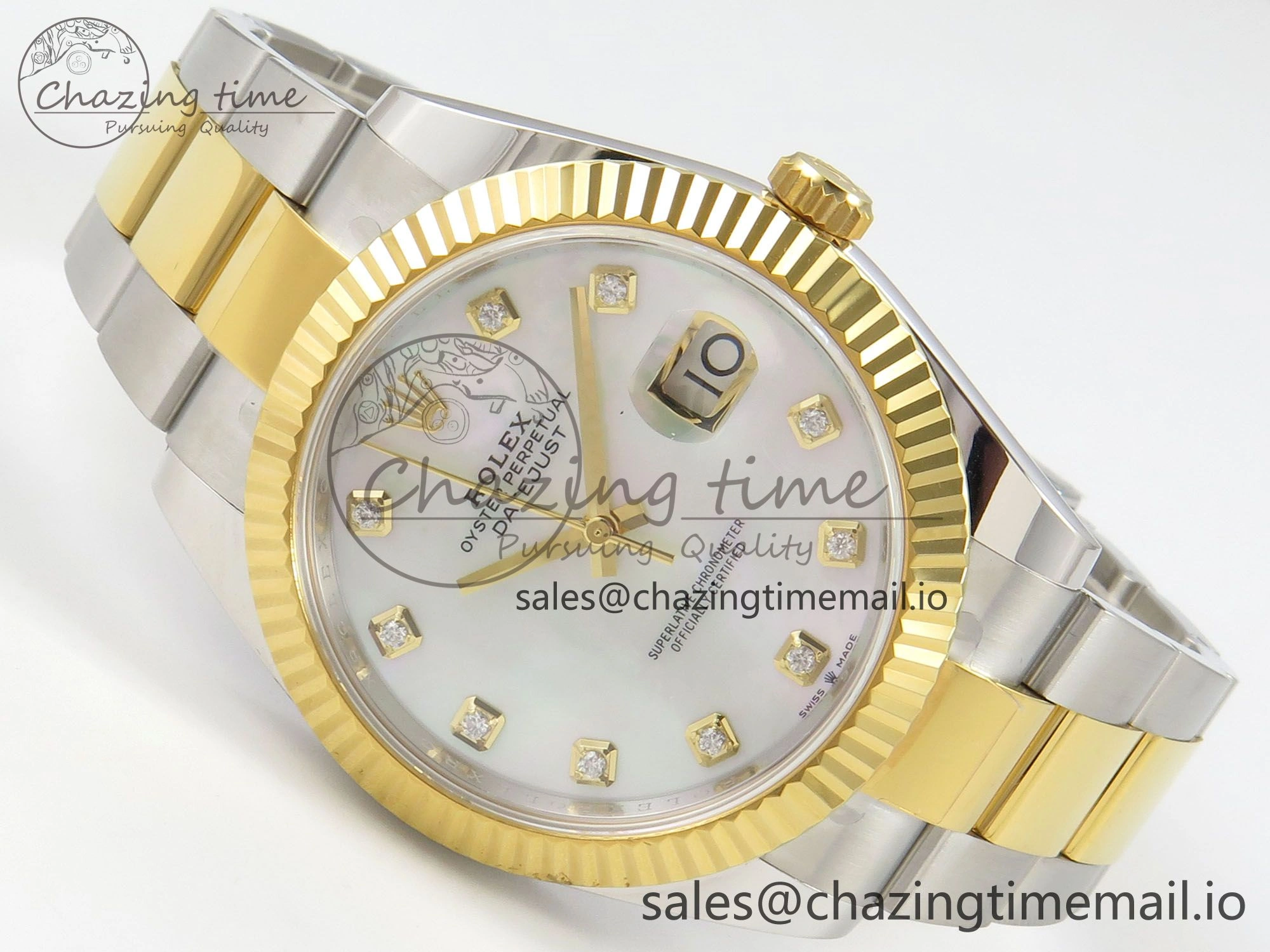 DateJust 41 126333 SS YG ARF 1:1 Best Edition White MOP Diamonds Dial on Oyster Bracelet SH3235 (Weighted) FreshLook 206