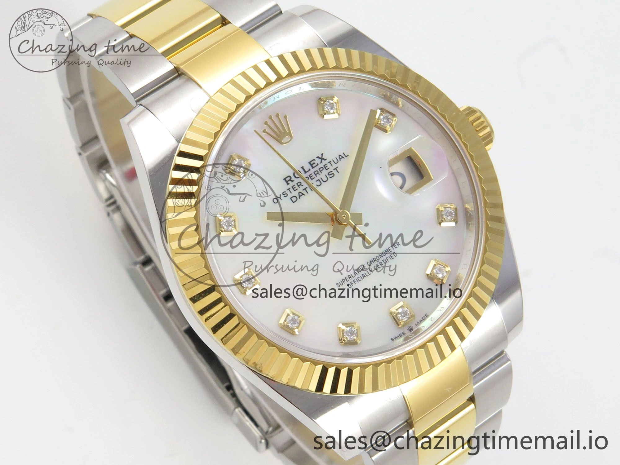 DateJust 41 126333 SS YG ARF 1:1 Best Edition White MOP Diamonds Dial on Oyster Bracelet SH3235 (Weighted) FreshLook 206
