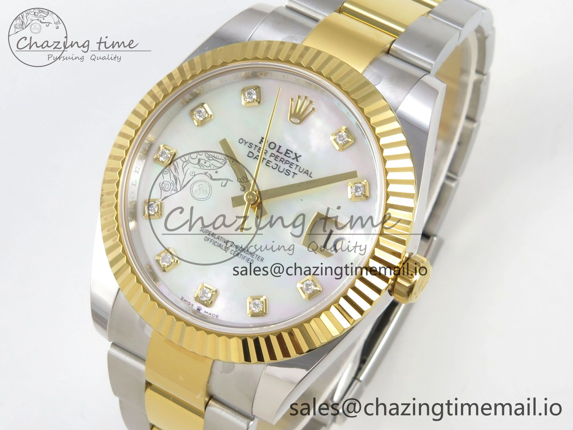 DateJust 41 126333 SS YG ARF 1:1 Best Edition White MOP Diamonds Dial on Oyster Bracelet SH3235 (Weighted) FreshLook 206