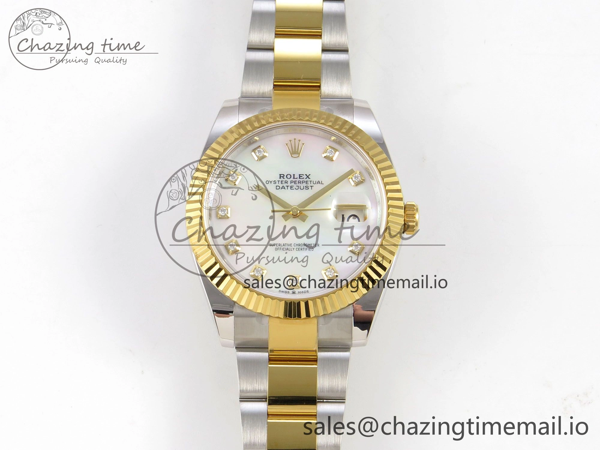 DateJust 41 126333 SS YG ARF 1:1 Best Edition White MOP Diamonds Dial on Oyster Bracelet SH3235 (Weighted) FreshLook 206