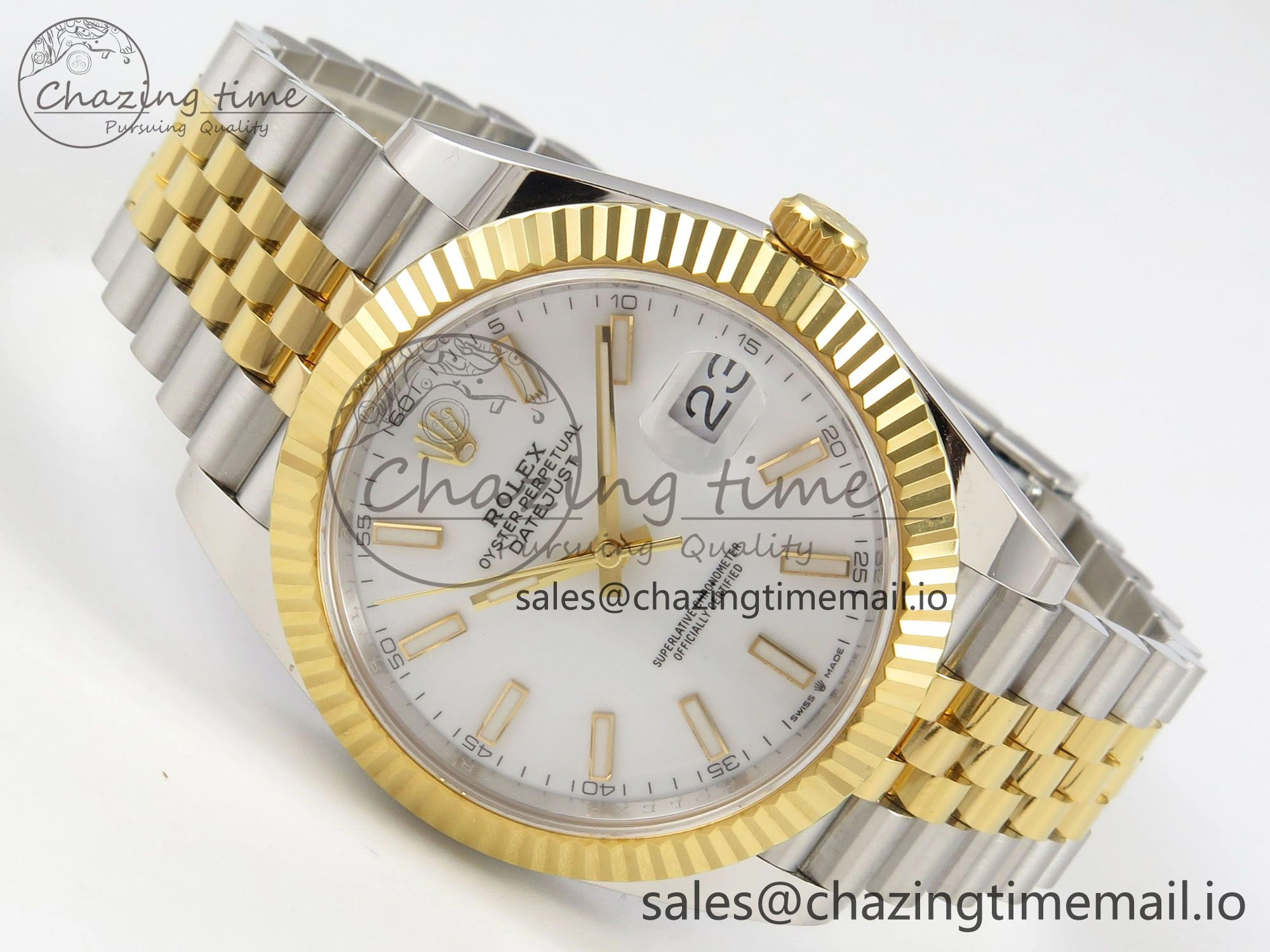 TimelessDesign DateJust 41 126333 SS YG ARF 1:1 Best Edition White Stick Dial on Jubilee Bracelet SH3235 (Weighted) 214