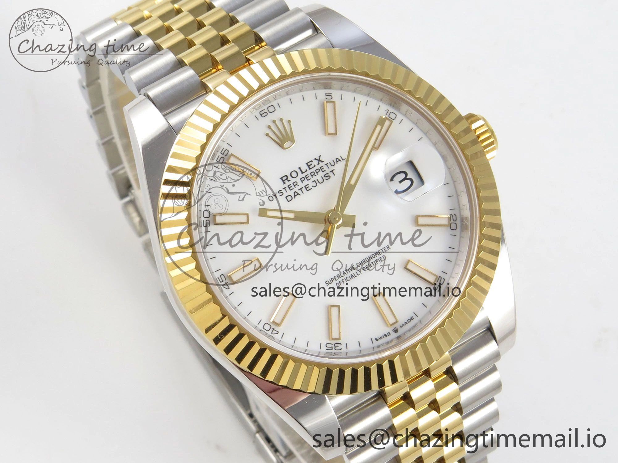 TimelessDesign DateJust 41 126333 SS YG ARF 1:1 Best Edition White Stick Dial on Jubilee Bracelet SH3235 (Weighted) 214