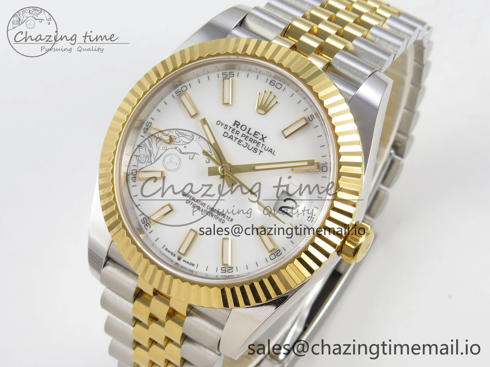 TimelessDesign DateJust 41 126333 SS YG ARF 1:1 Best Edition White Stick Dial on Jubilee Bracelet SH3235 (Weighted) 214