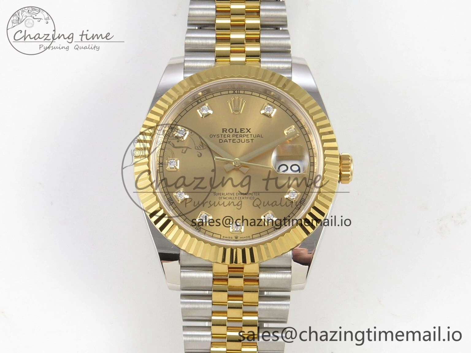 Premium DateJust 41 126333 SS YG ARF 1:1 Best Edition YG Diamonds Dial on Jubilee Bracelet SH3235 (Weighted) 220