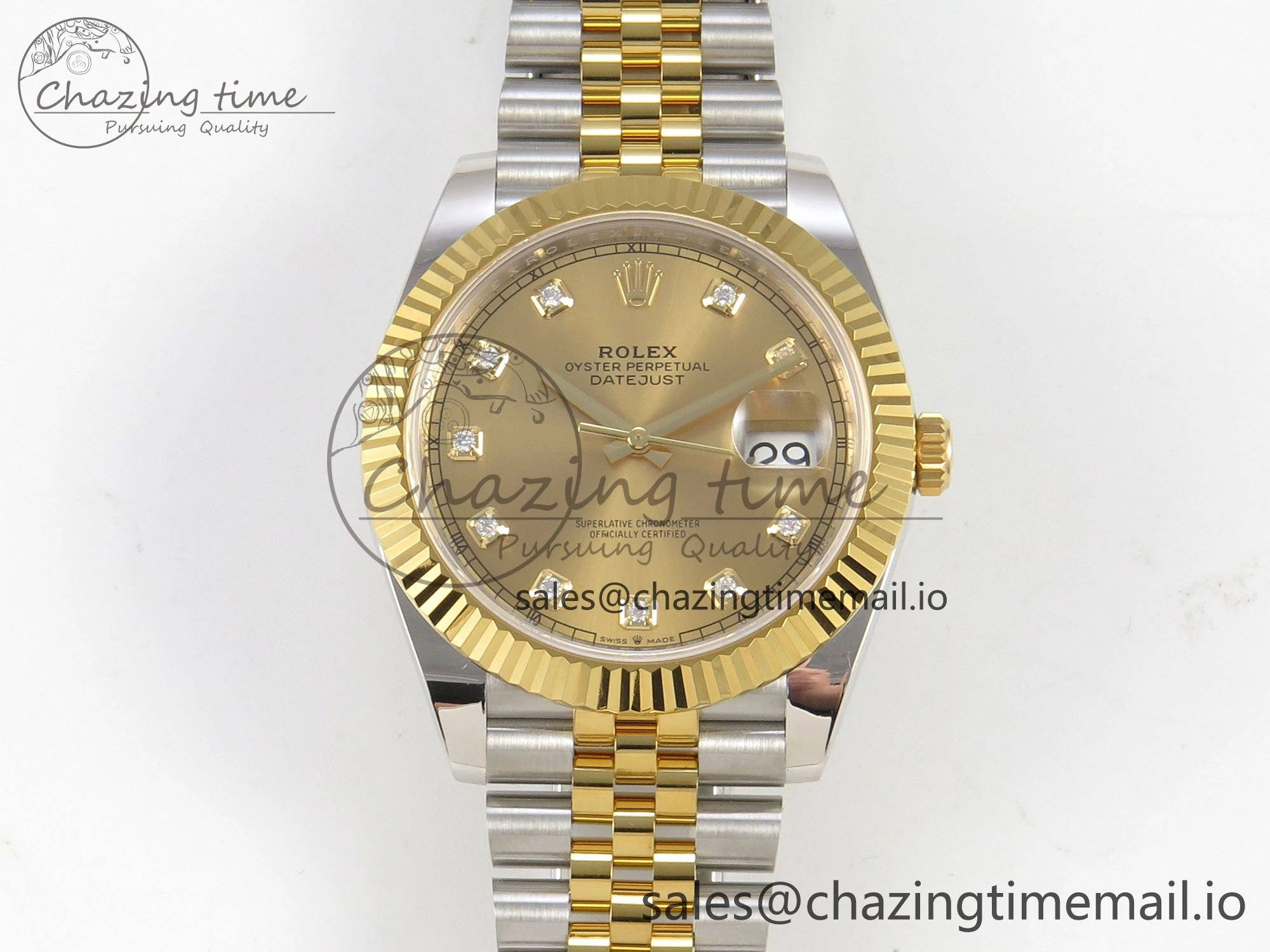 Premium DateJust 41 126333 SS YG ARF 1:1 Best Edition YG Diamonds Dial on Jubilee Bracelet SH3235 (Weighted) 220