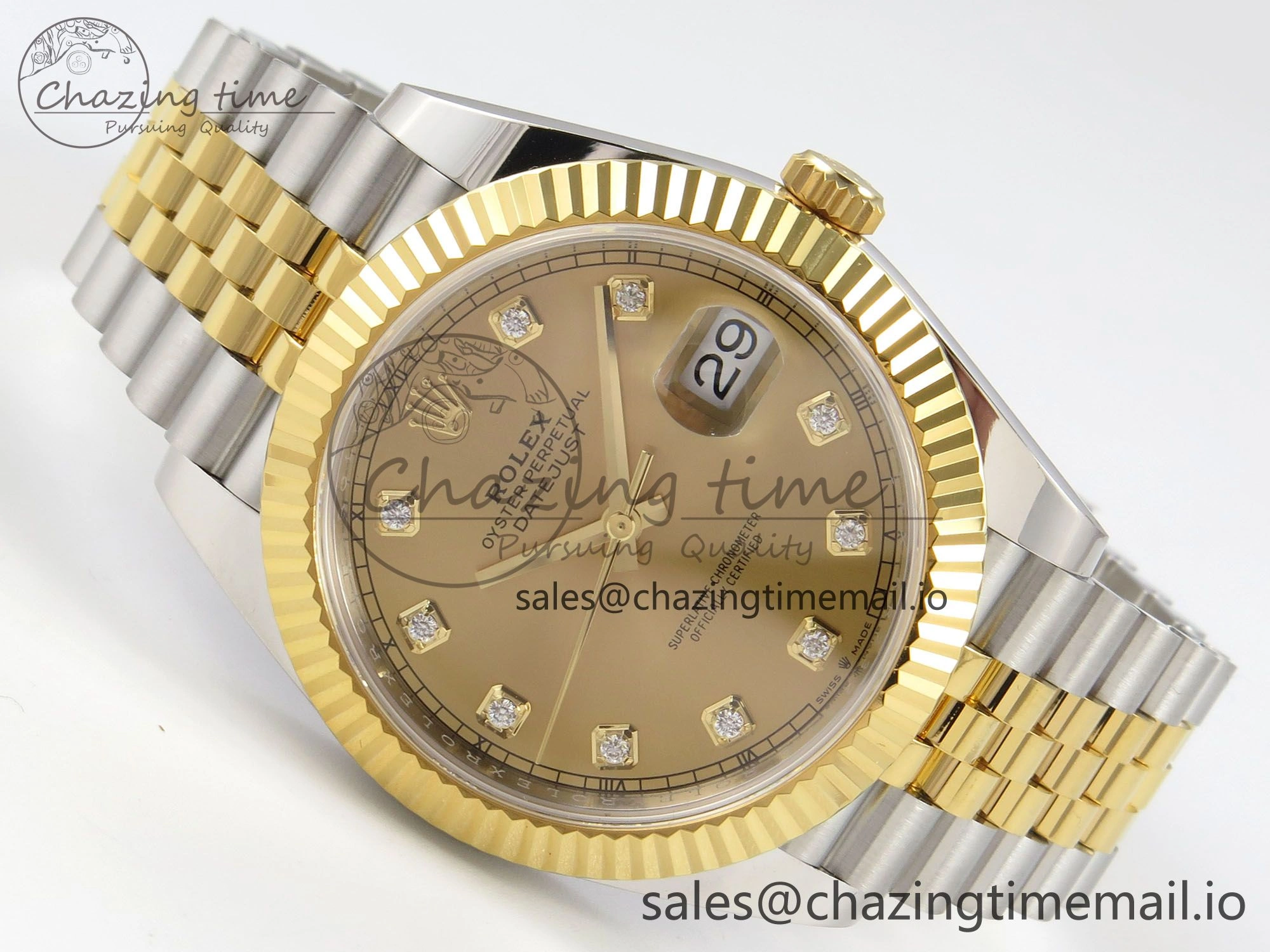 Premium DateJust 41 126333 SS YG ARF 1:1 Best Edition YG Diamonds Dial on Jubilee Bracelet SH3235 (Weighted) 220