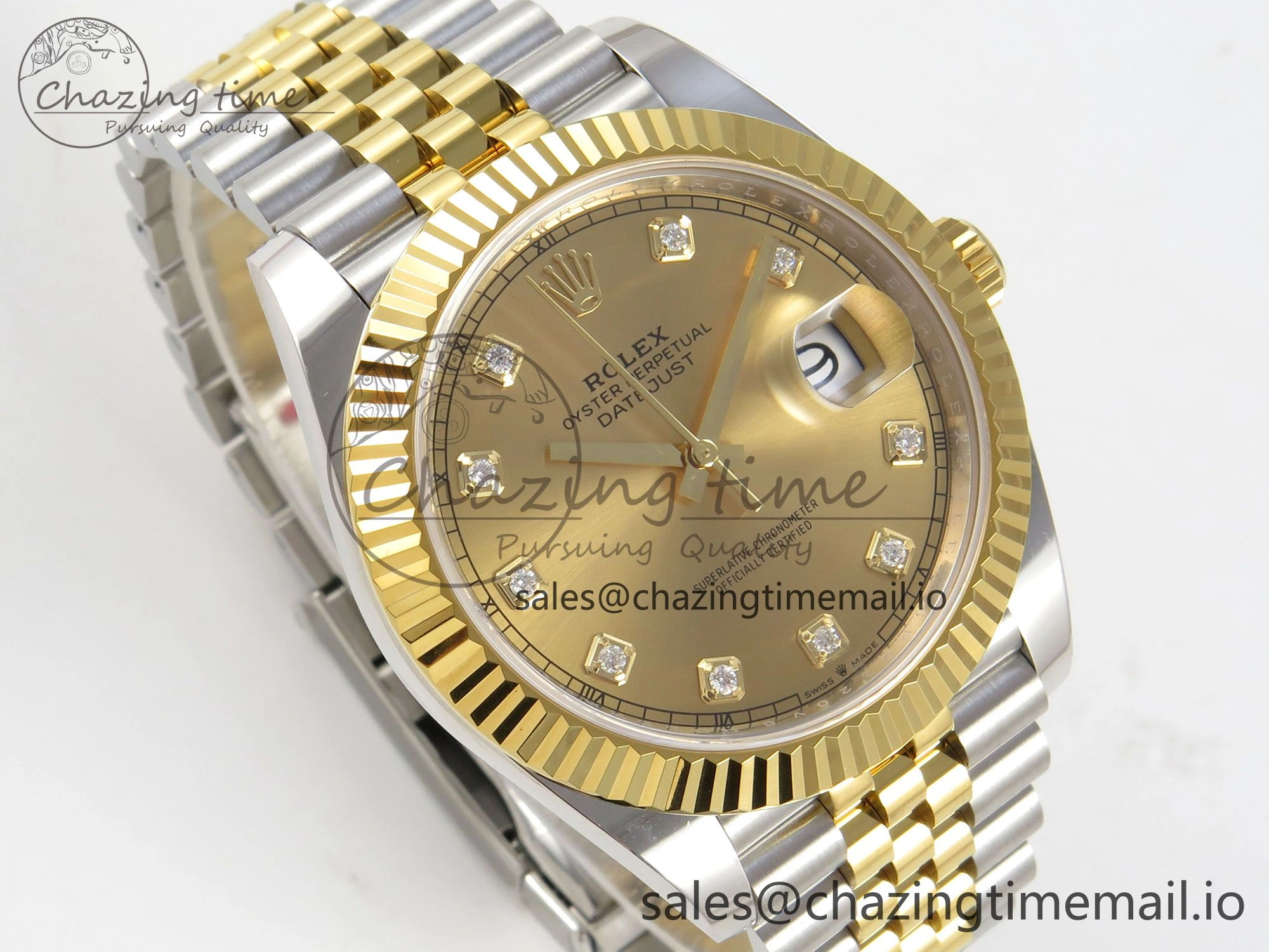 Premium DateJust 41 126333 SS YG ARF 1:1 Best Edition YG Diamonds Dial on Jubilee Bracelet SH3235 (Weighted) 220