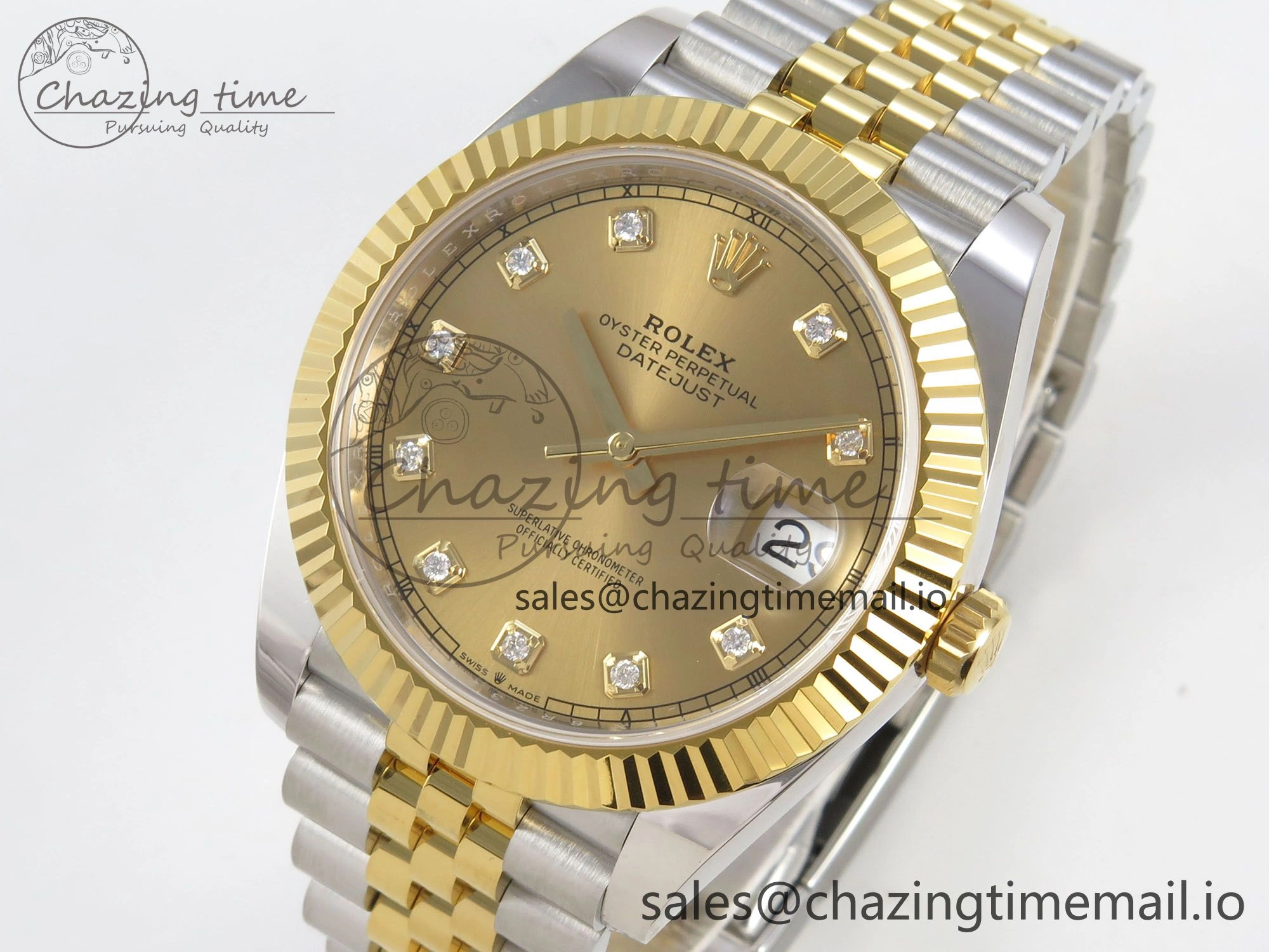 Premium DateJust 41 126333 SS YG ARF 1:1 Best Edition YG Diamonds Dial on Jubilee Bracelet SH3235 (Weighted) 220