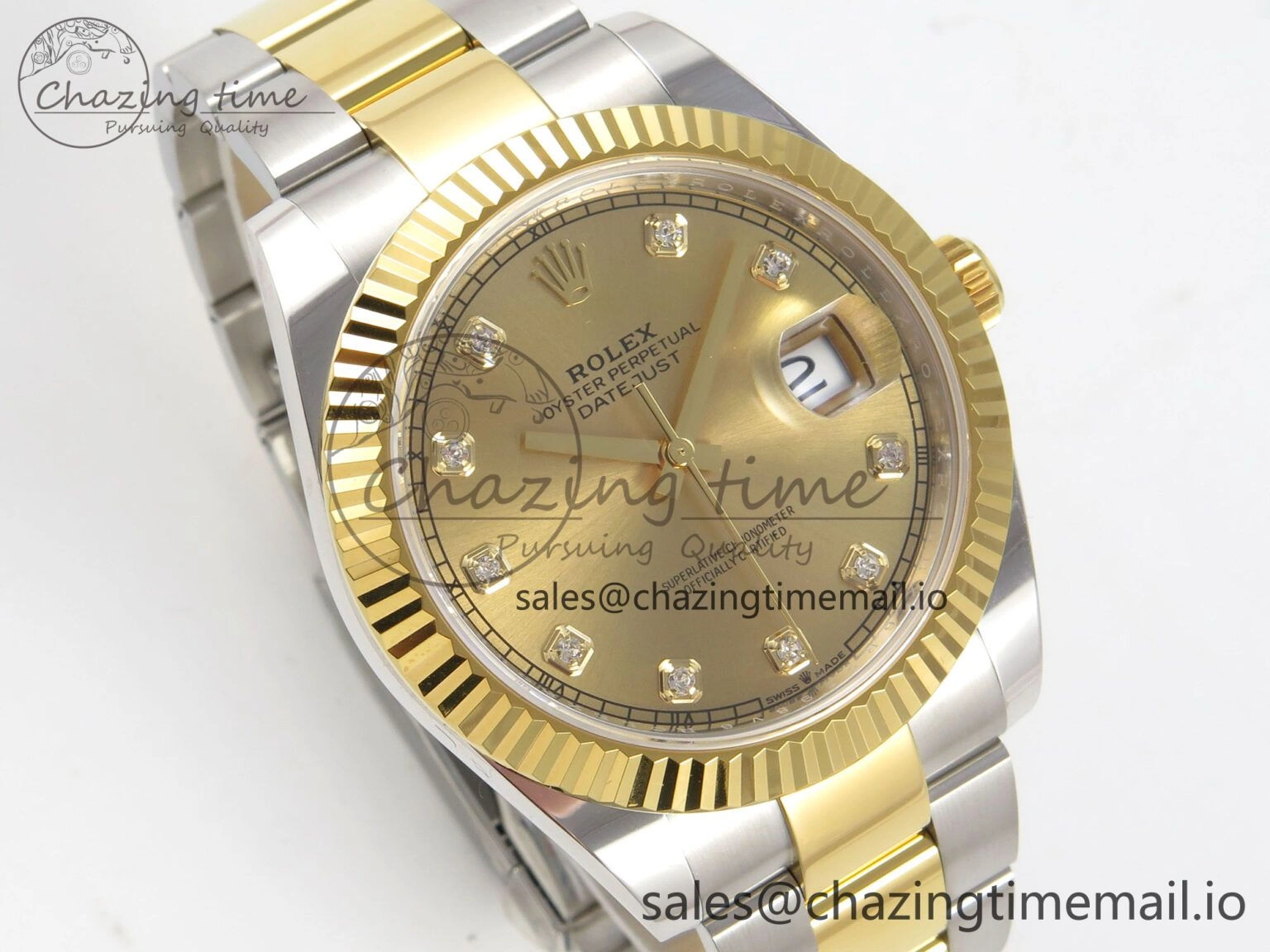 DateJust 41 126333 SS YG ARF 1:1 Best Edition YG Diamonds Dial on Oyster Bracelet SH3235 (Weighted) Breathable 213