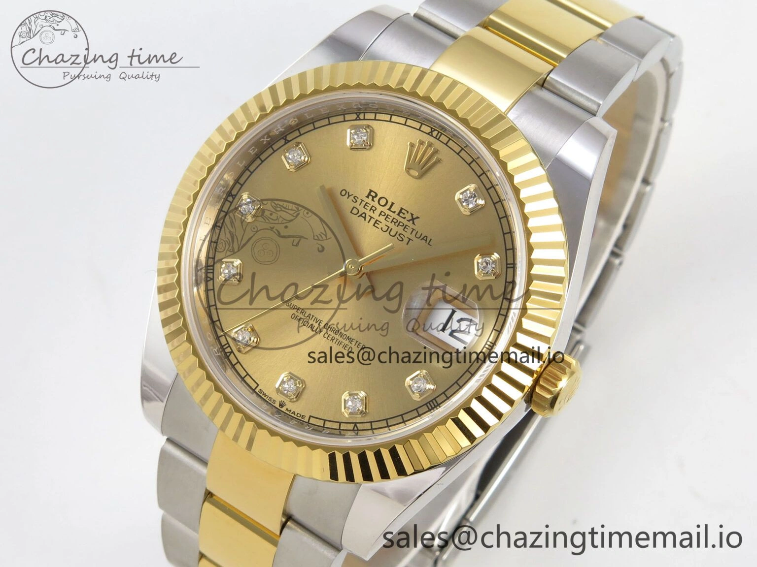 DateJust 41 126333 SS YG ARF 1:1 Best Edition YG Diamonds Dial on Oyster Bracelet SH3235 (Weighted) Breathable 213