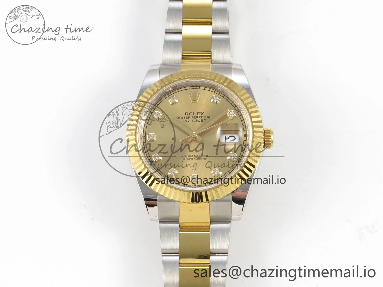 DateJust 41 126333 SS YG ARF 1:1 Best Edition YG Diamonds Dial on Oyster Bracelet SH3235 (Weighted) Breathable 213