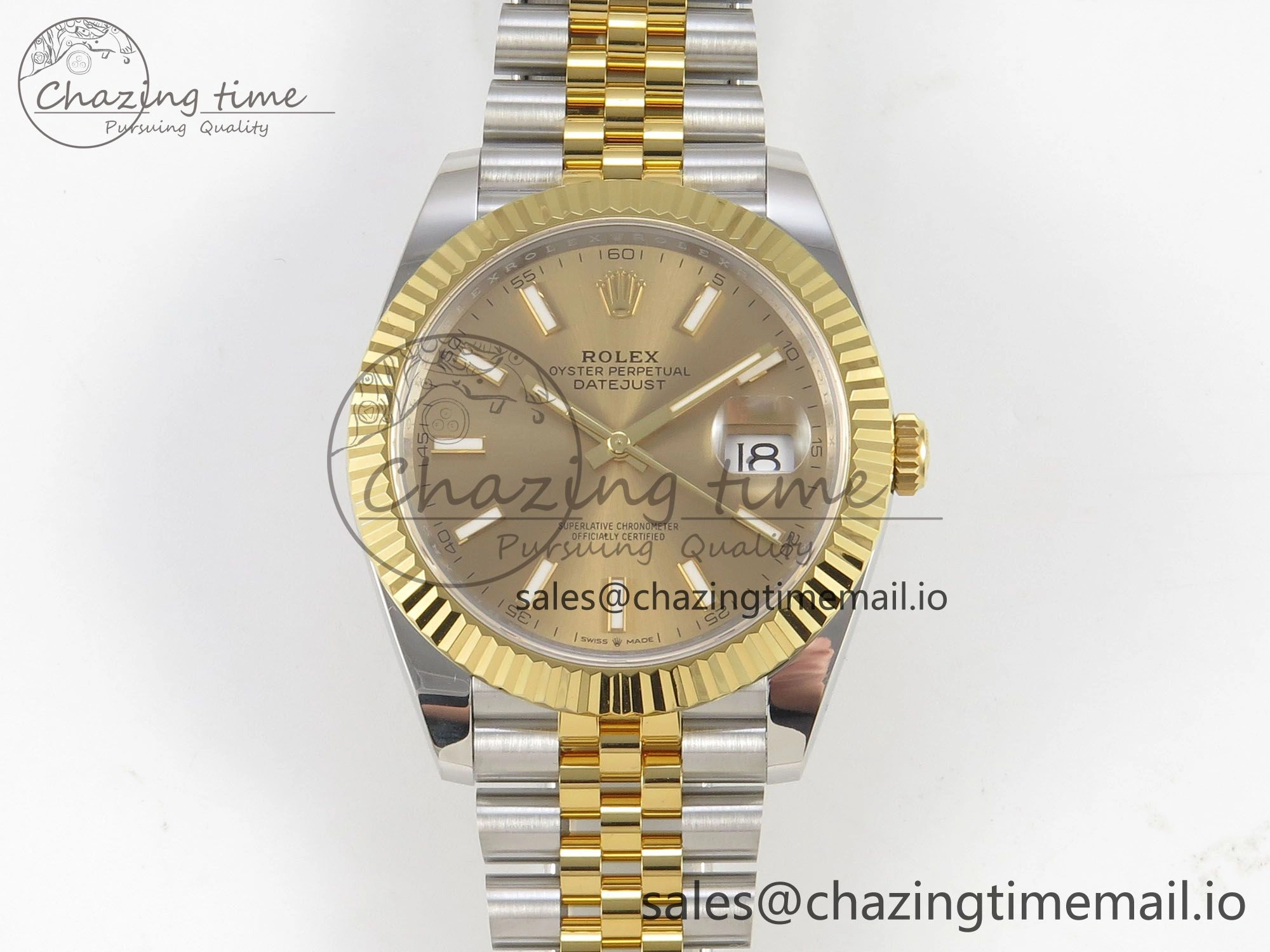 DateJust 41 126333 SS YG ARF 1:1 Best Edition YG Stick Dial on Jubilee Bracelet SH3235 (Weighted) SunProtective 216