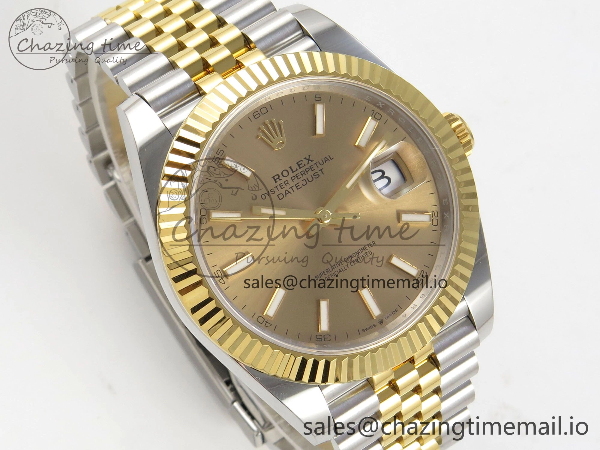 DateJust 41 126333 SS YG ARF 1:1 Best Edition YG Stick Dial on Jubilee Bracelet SH3235 (Weighted) SunProtective 216