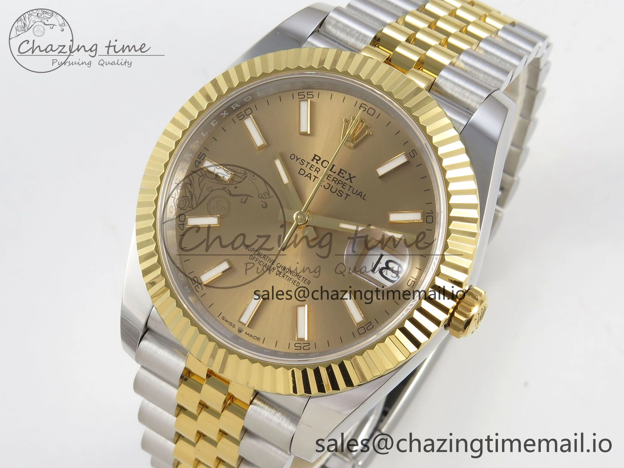 DateJust 41 126333 SS YG ARF 1:1 Best Edition YG Stick Dial on Jubilee Bracelet SH3235 (Weighted) SunProtective 216
