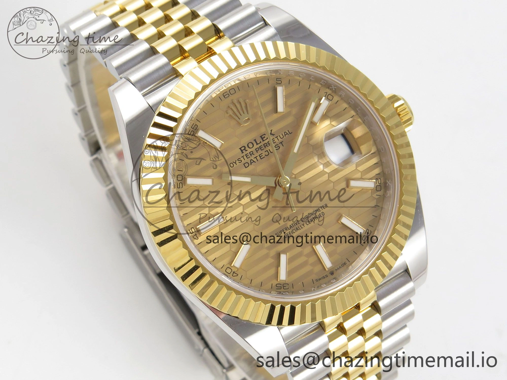 Neat DateJust 41 126333 SS YG ARF 1:1 Best Edition YG Texture Stick Dial on Jubilee Bracelet SH3235 (Weighted) 217